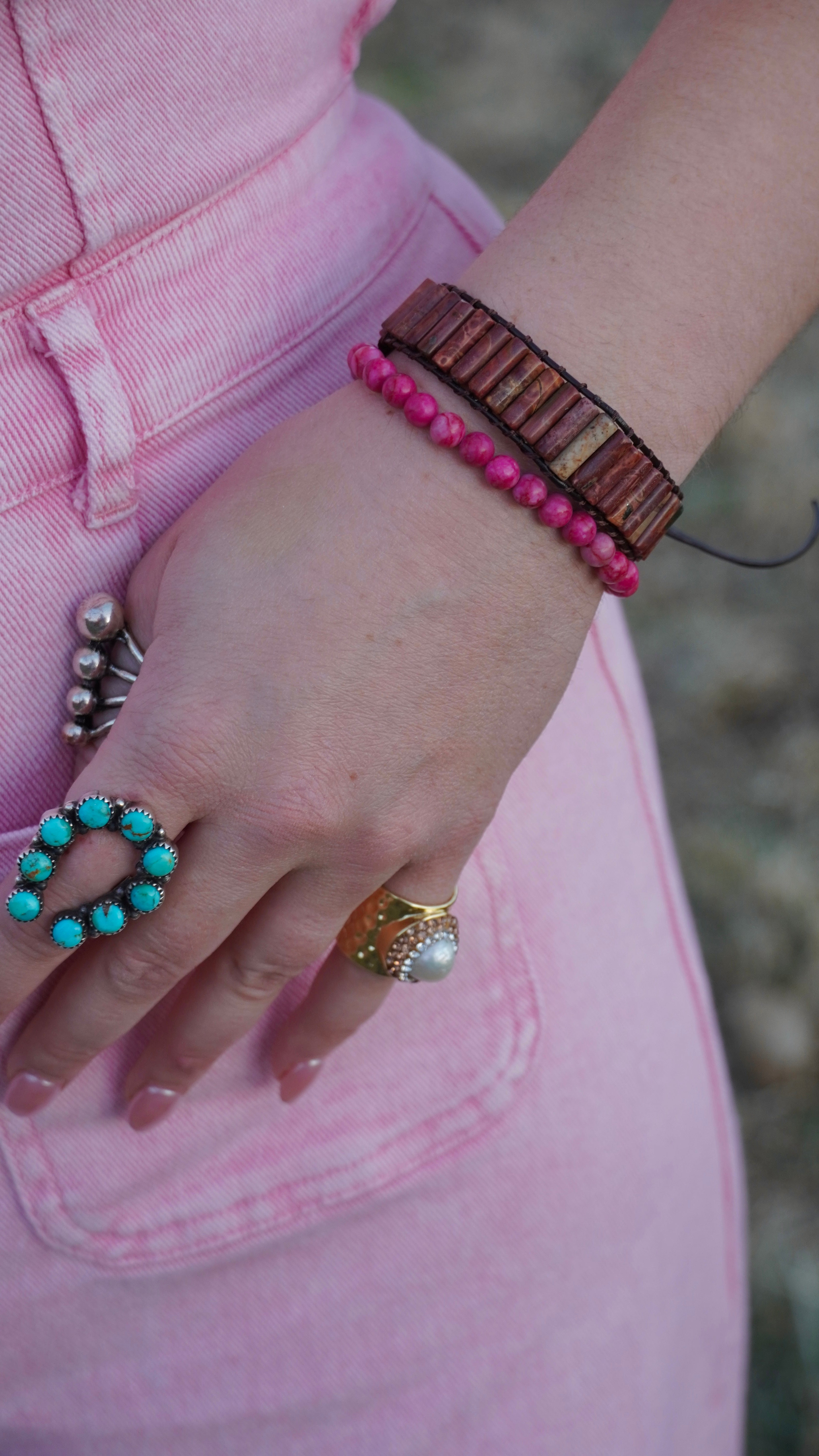 Woven Stone Beaded Bracelet