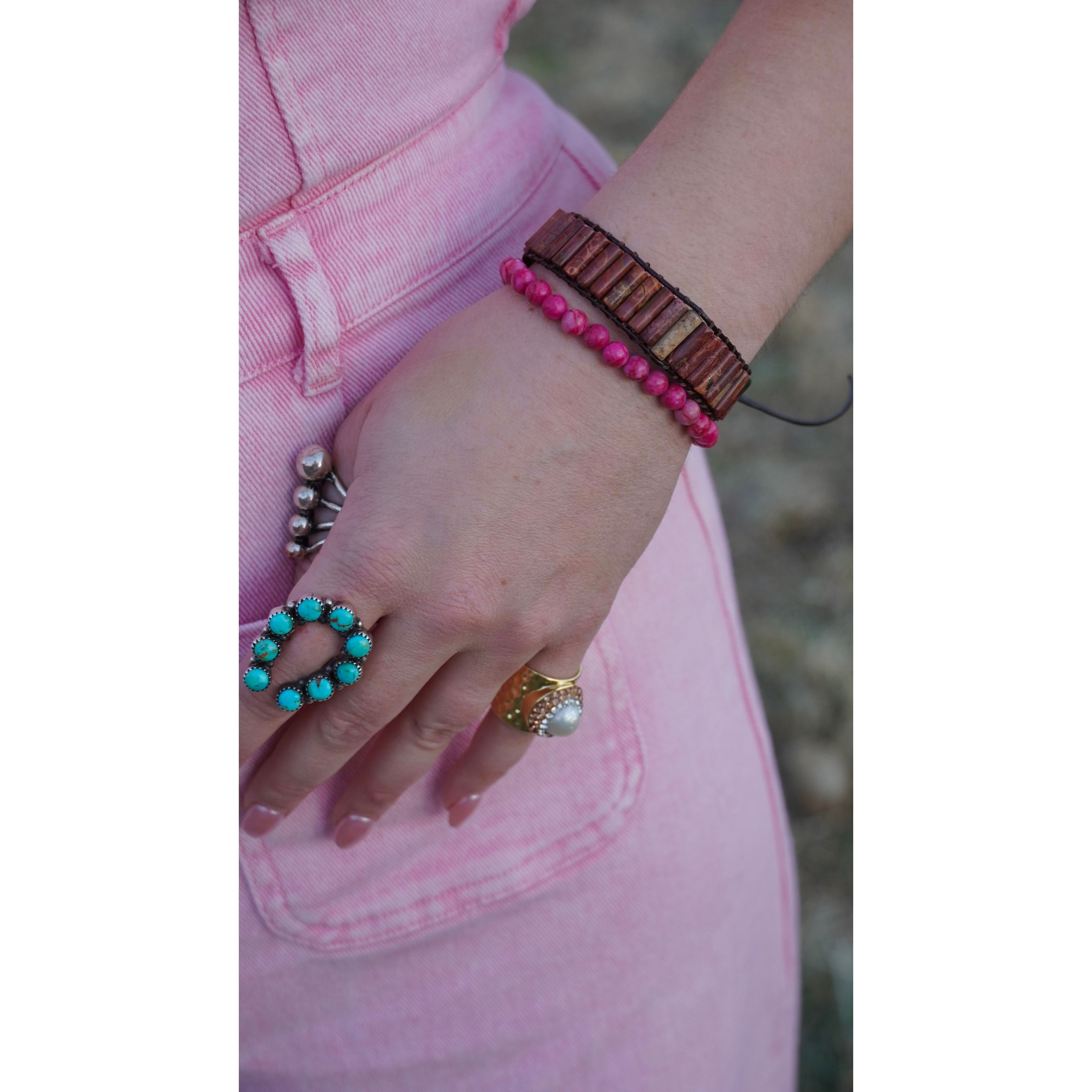 Woven Stone Beaded Bracelet