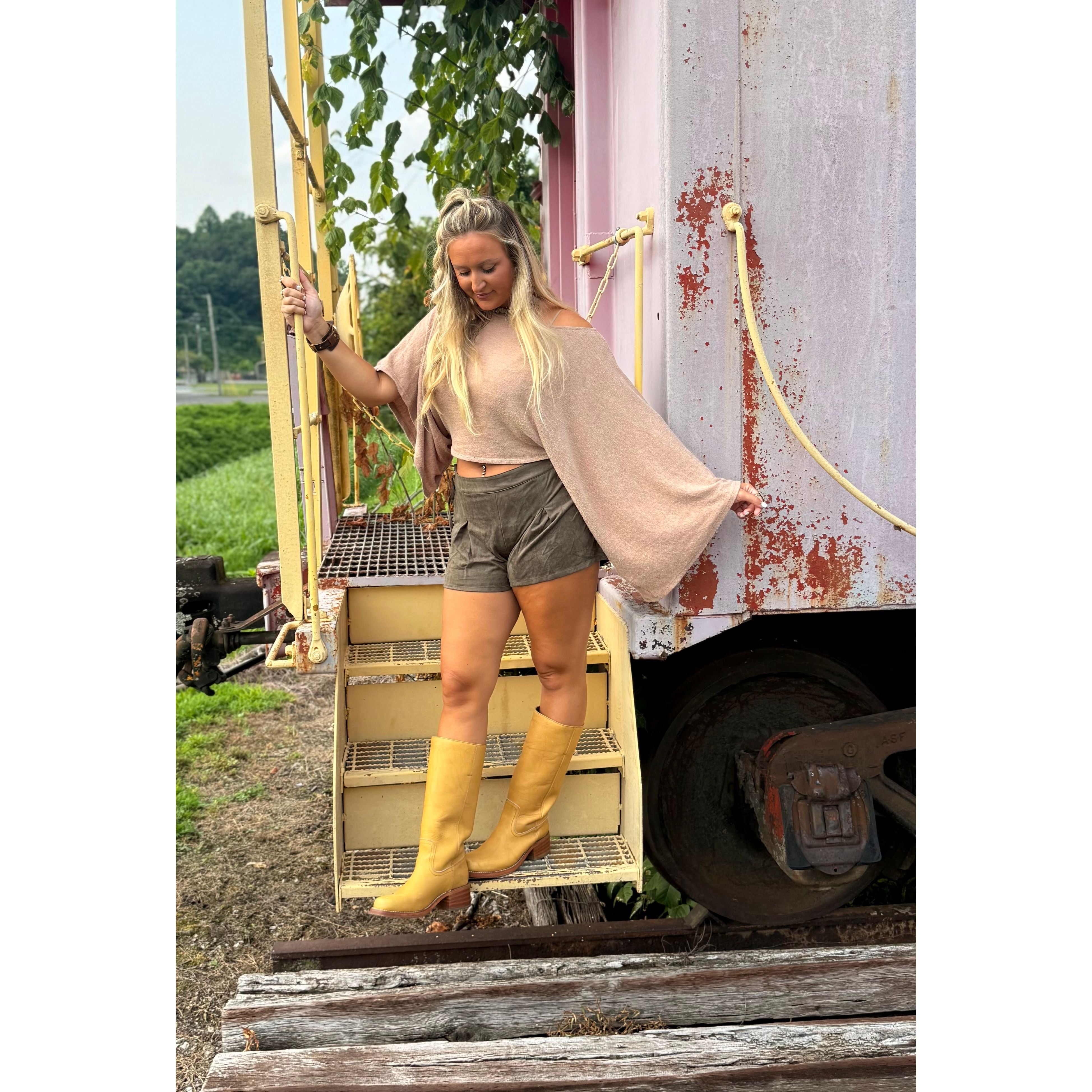 One Shoulder Asymmetrical Top in Camel