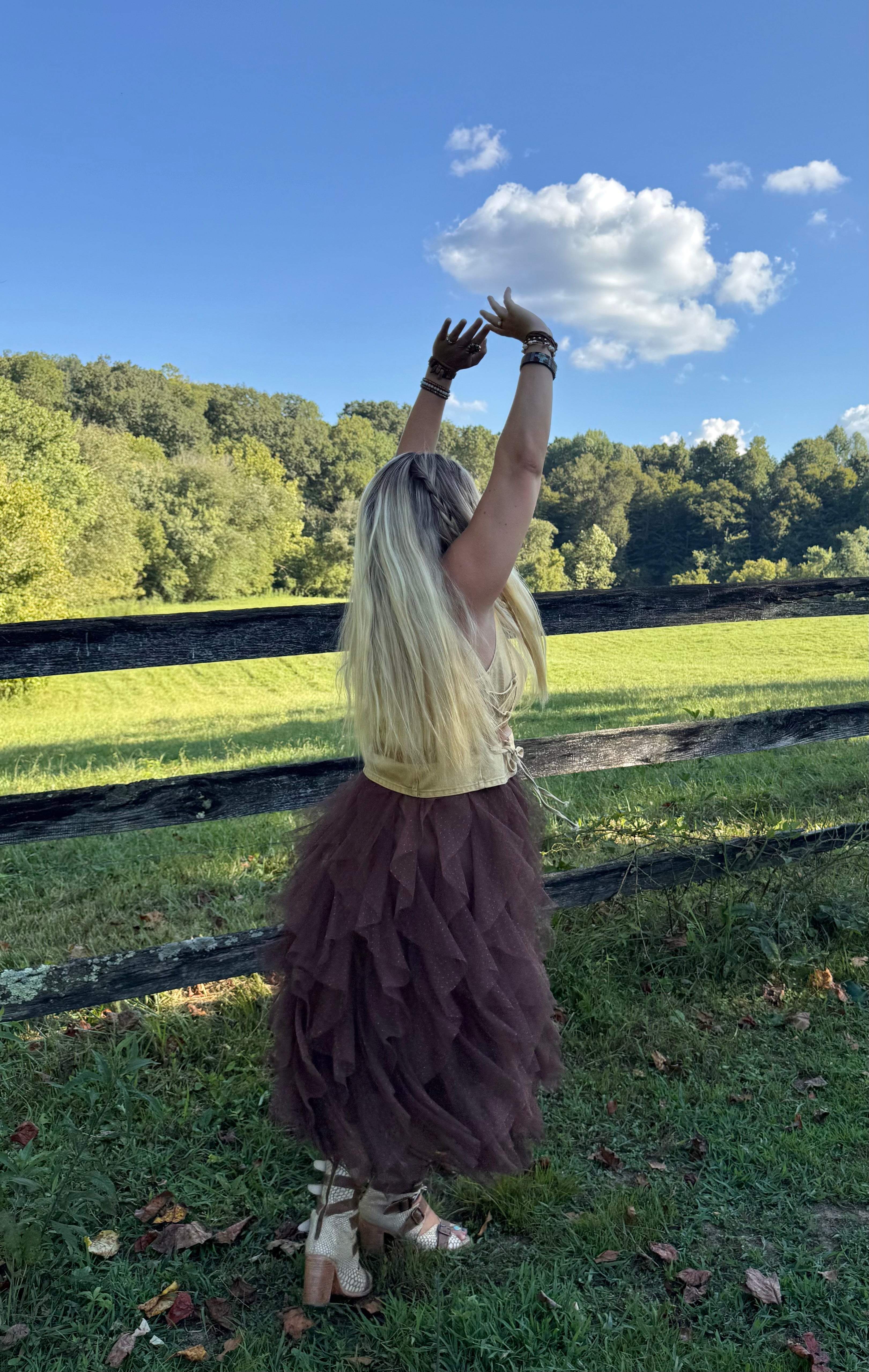 The Willow Mocha Tiered Skirt