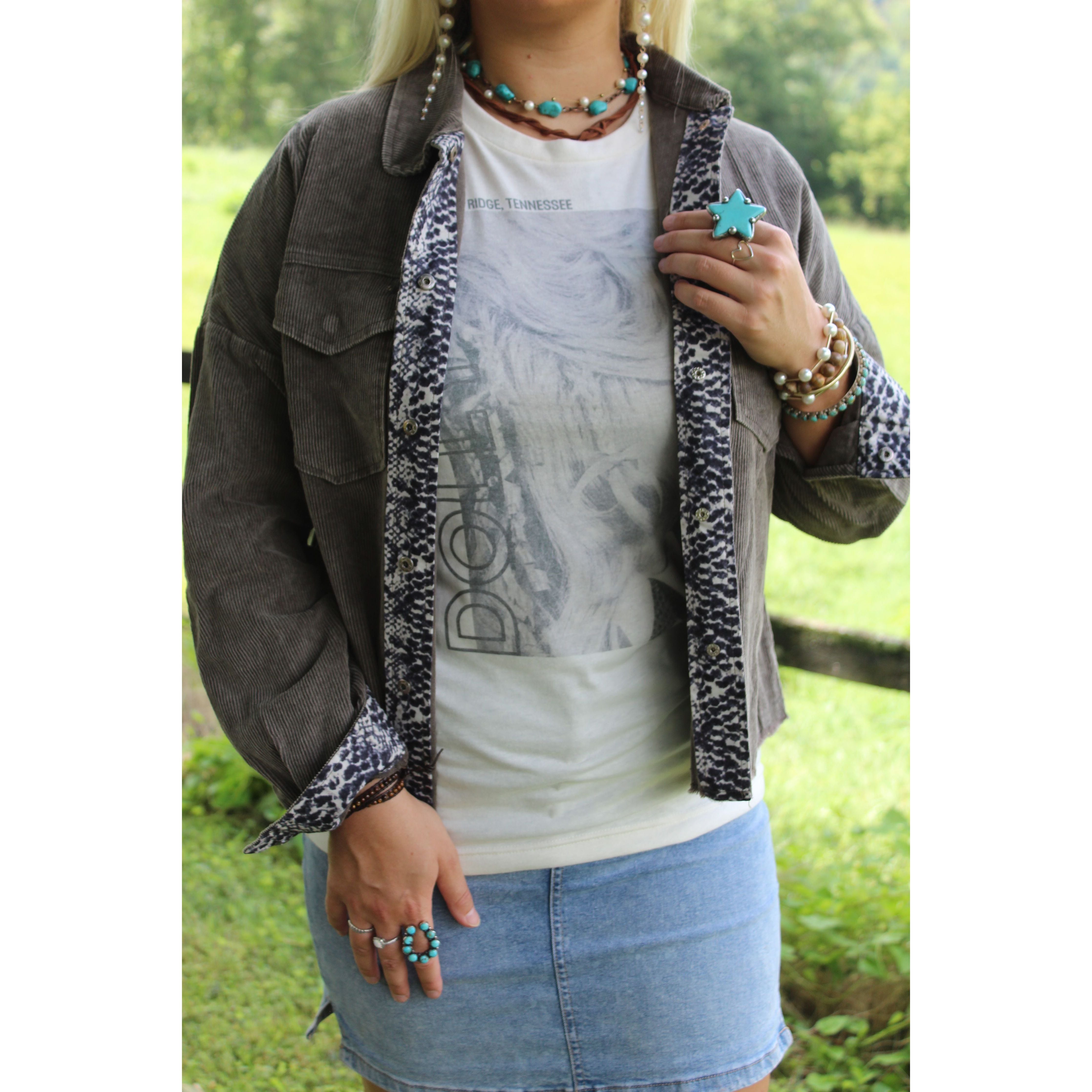 Snakeskin Corduroy Jacket