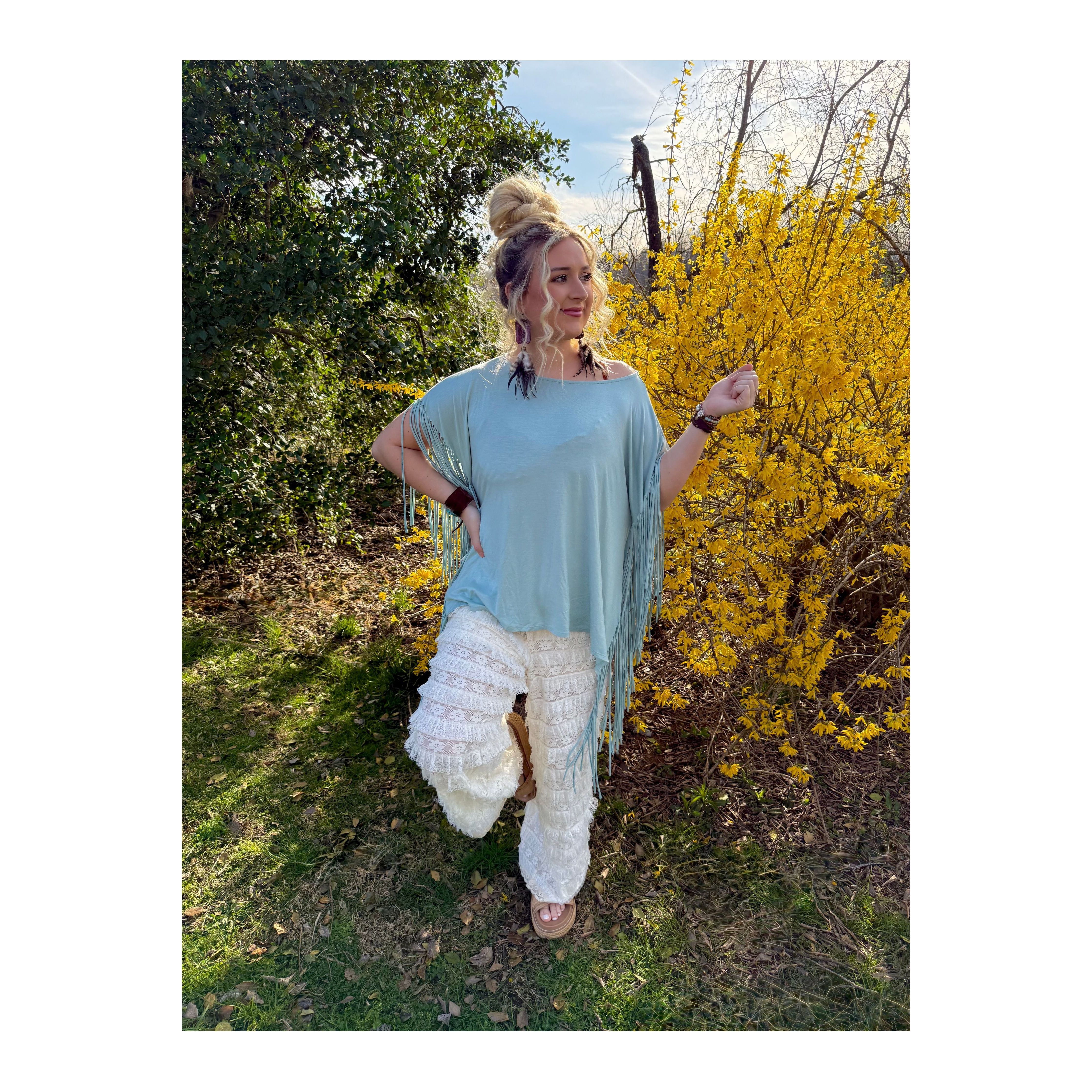 POL: Lace DayDream Ruffle Pants