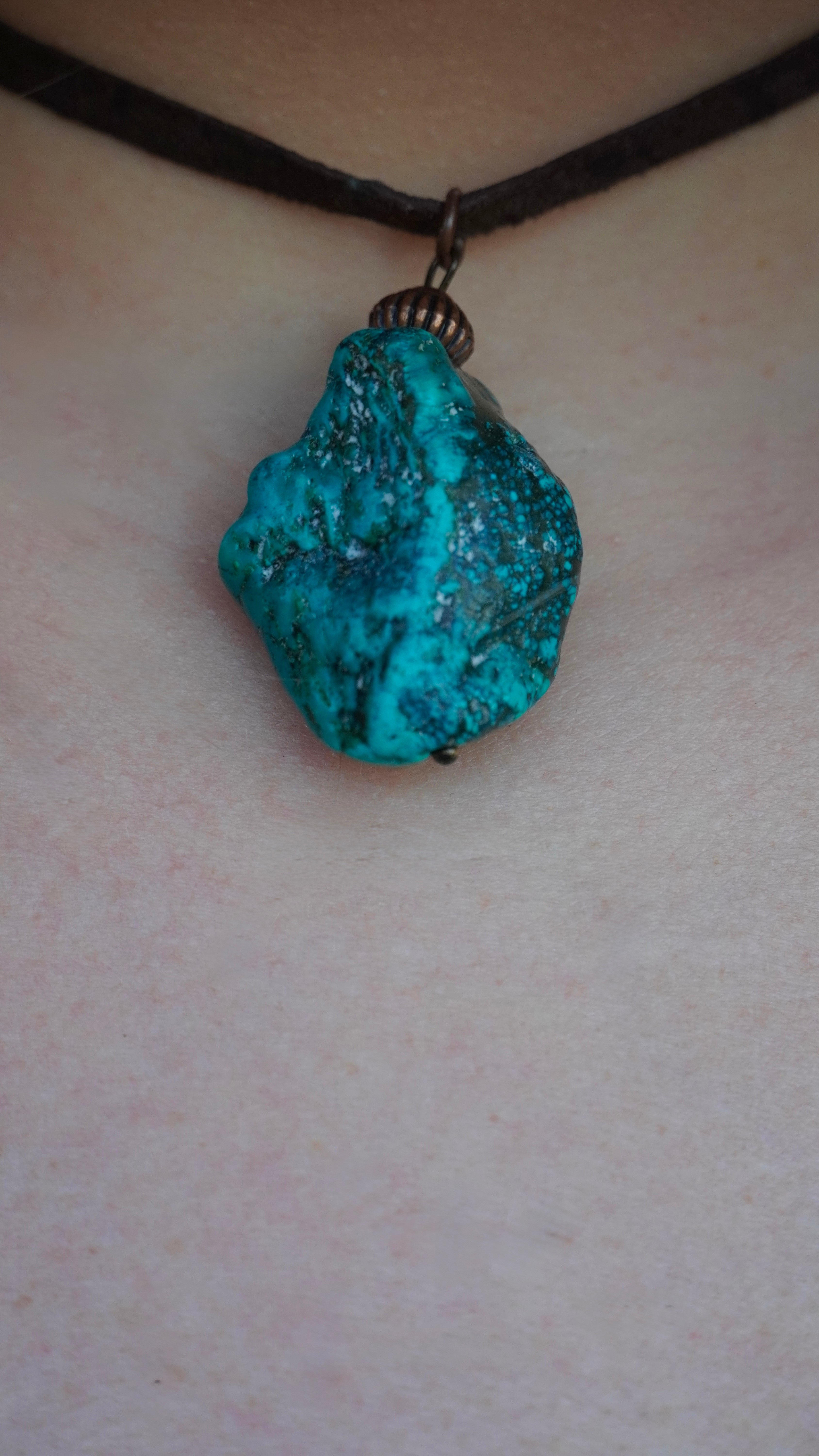 Turquoise Leather Choker