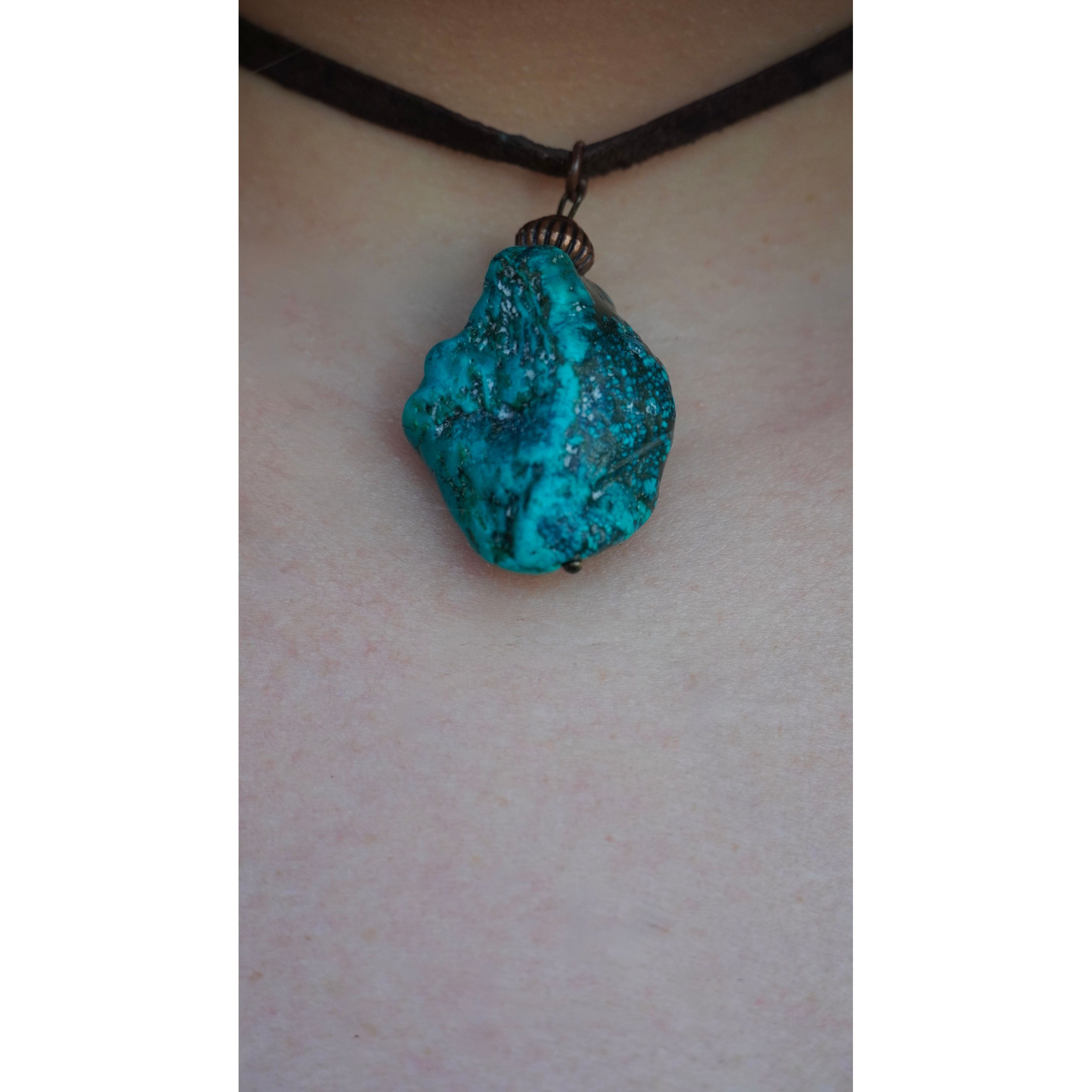 Turquoise Leather Choker