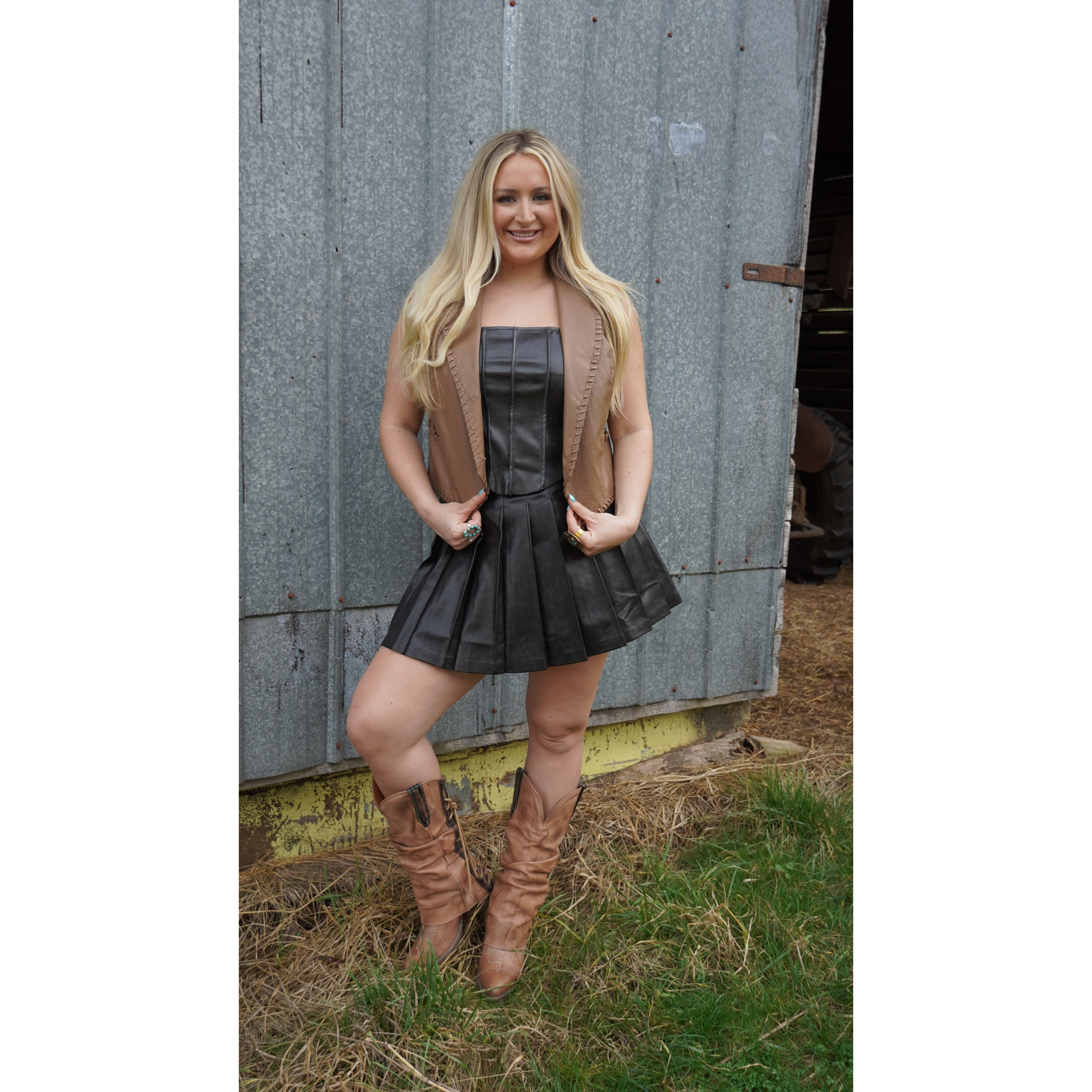 Black Leather Tank