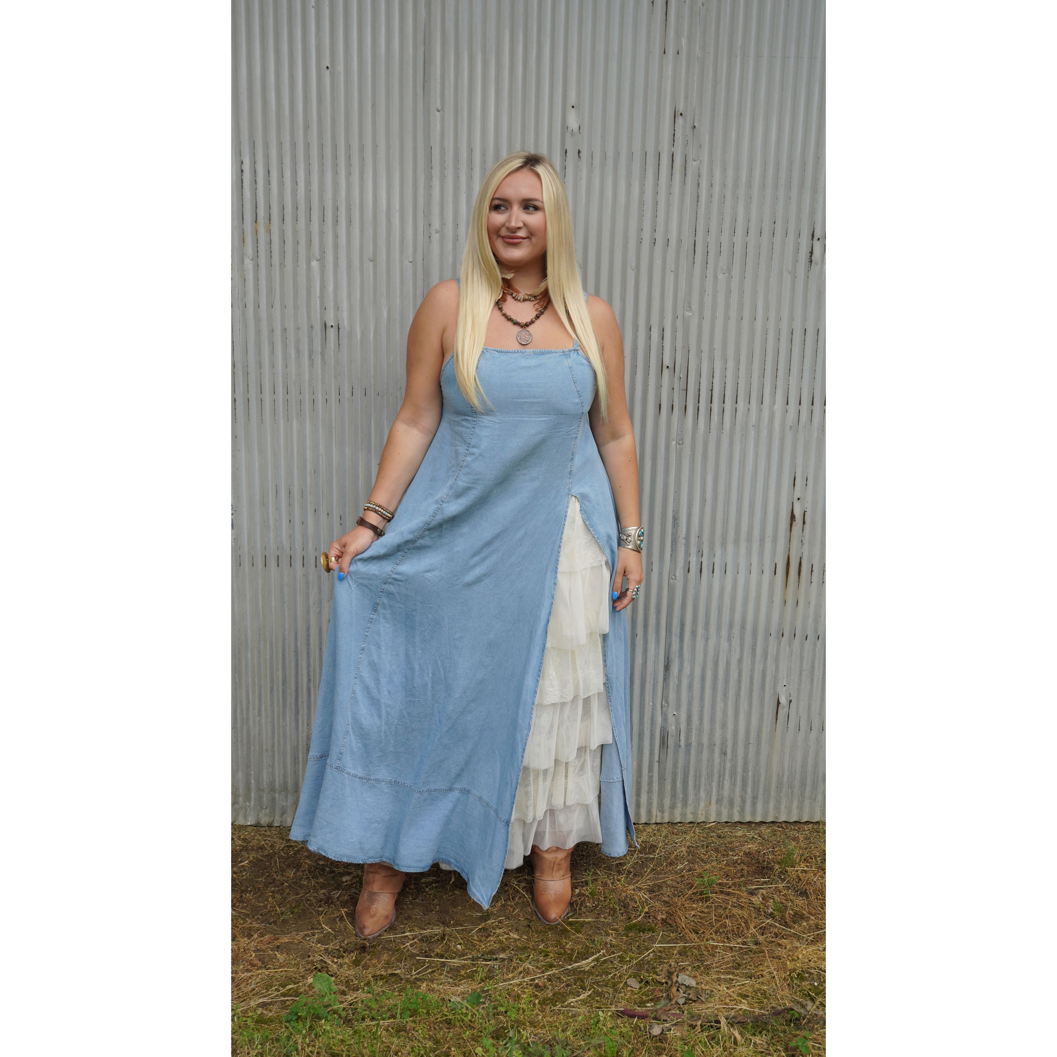 White Lace Ruffled Tiered Maxi Skirt