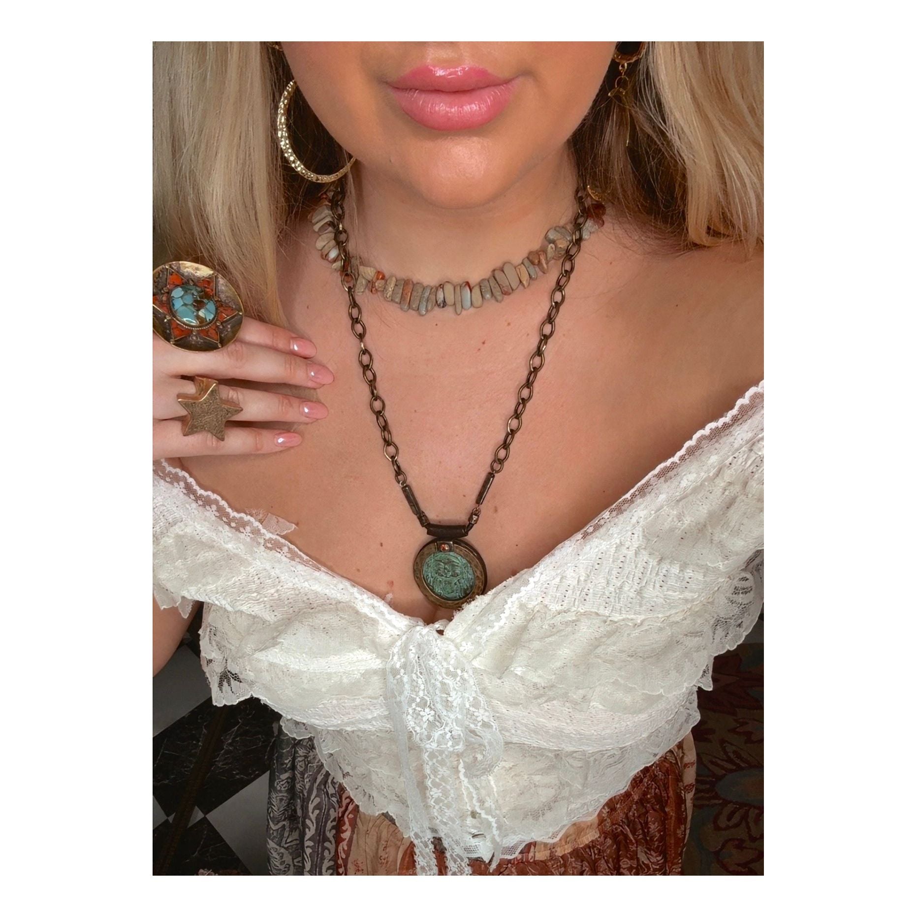 POL: White Lace Ruffle Tank