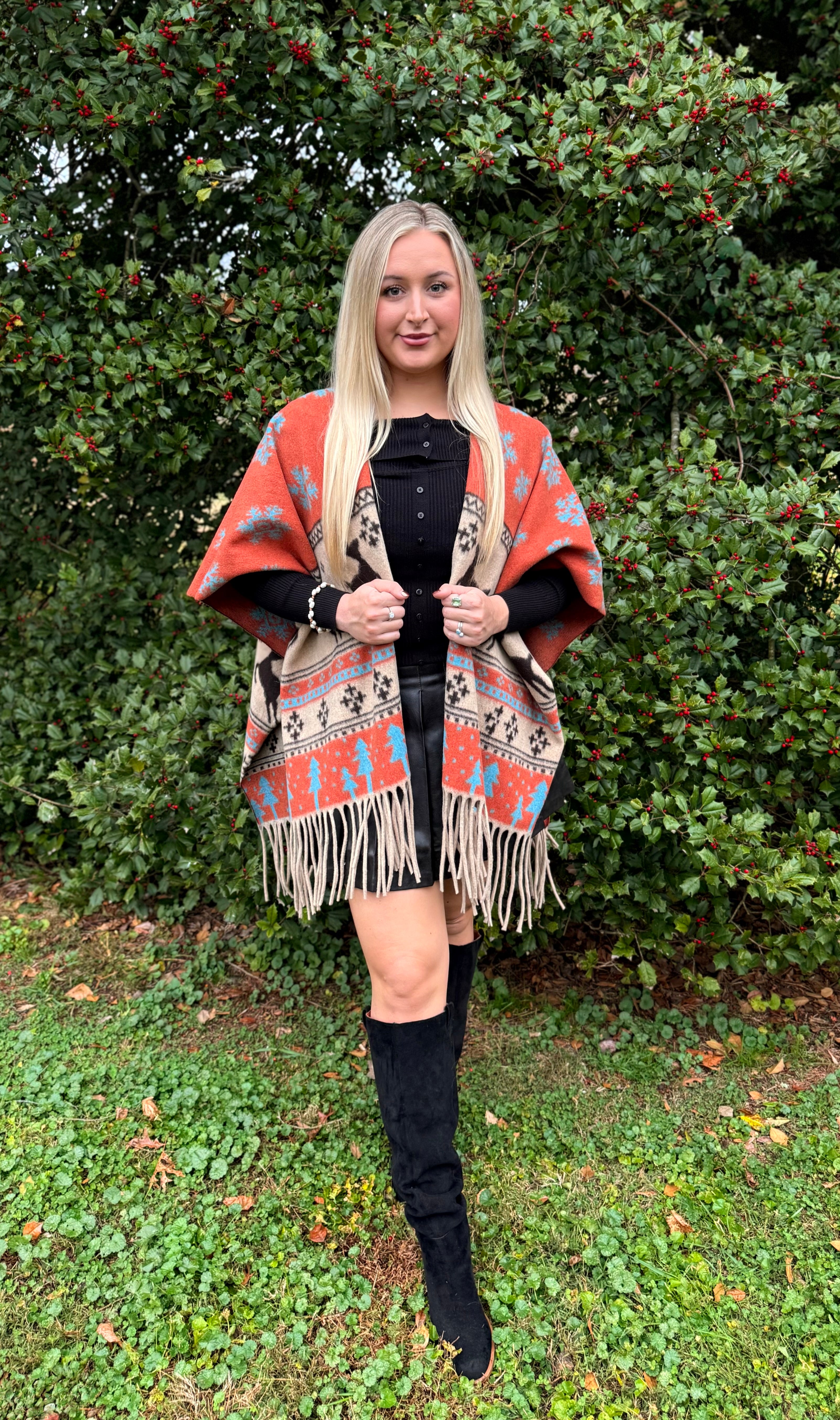 Fringed Winter Shawl