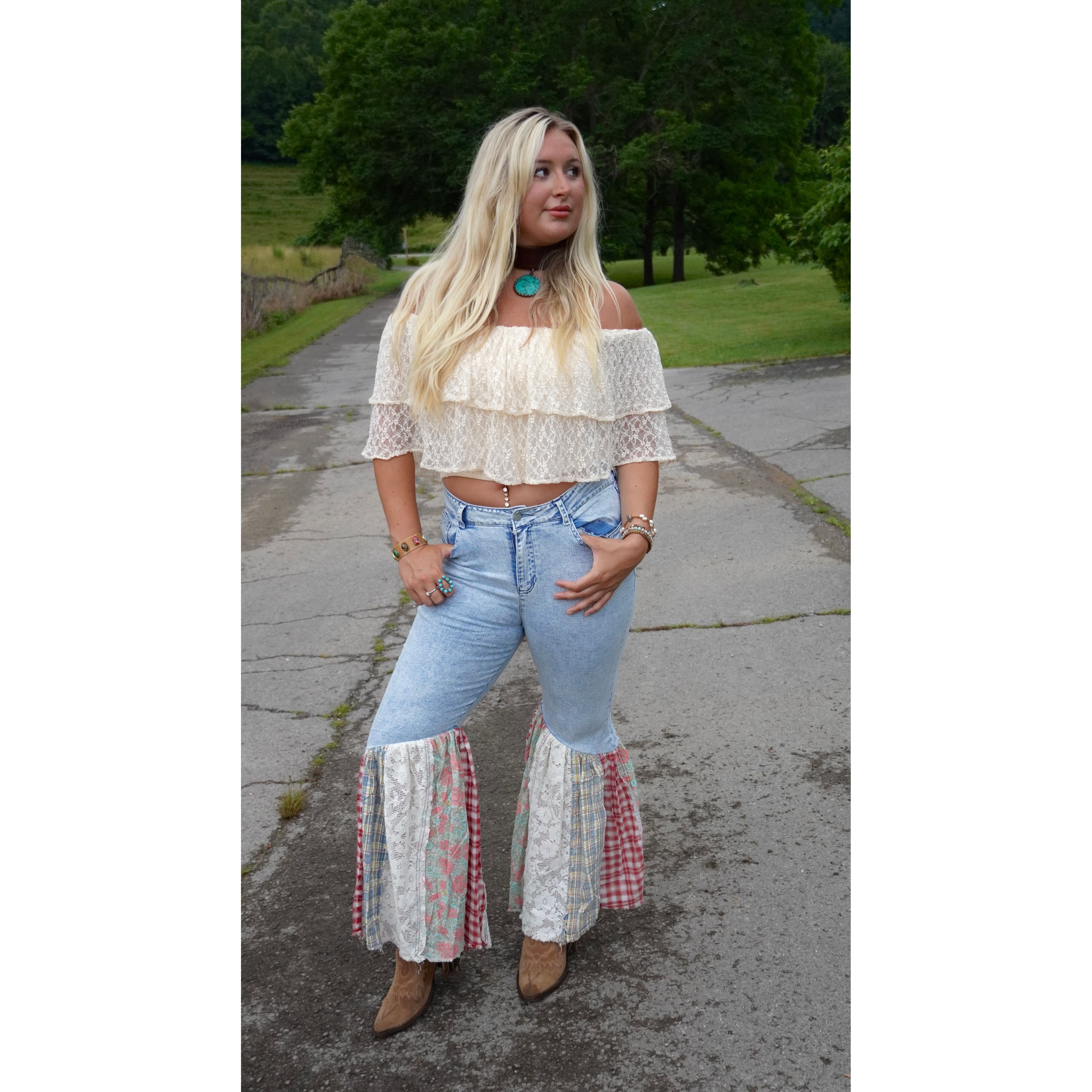 Cream Lace Off the shoulder Top