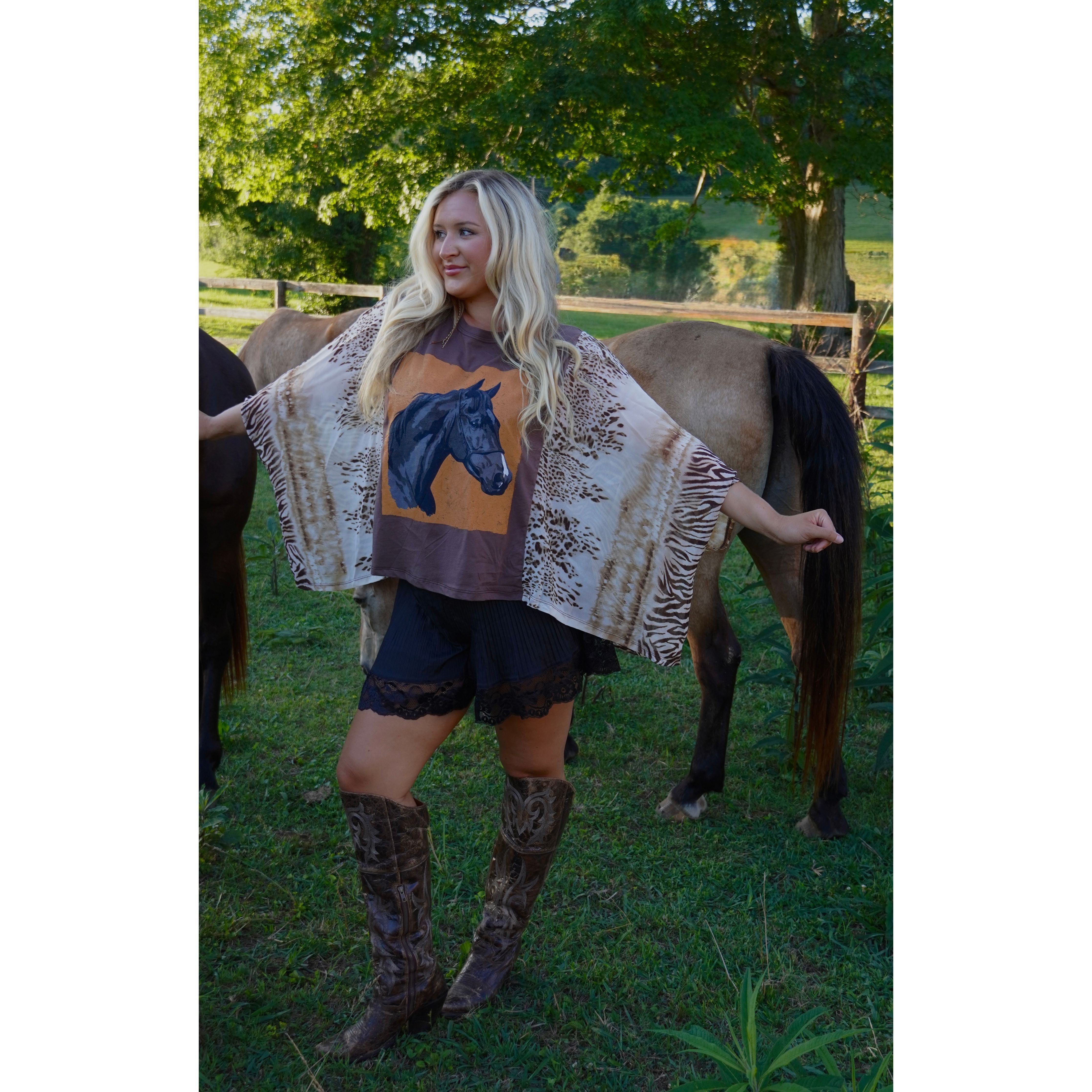 Animal Print Vintage Horse Top