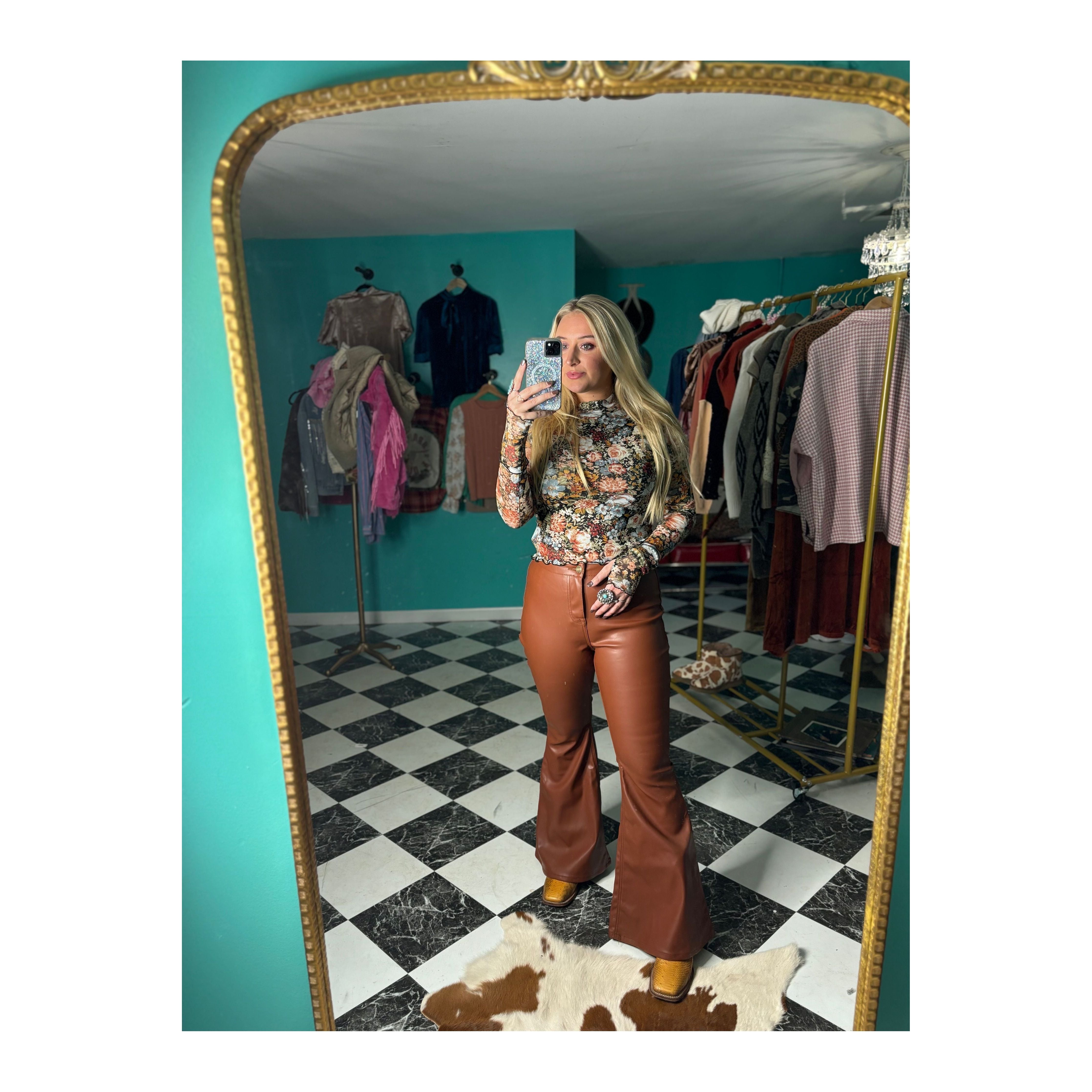 The Flirty Floral Mesh Long Sleeve Top