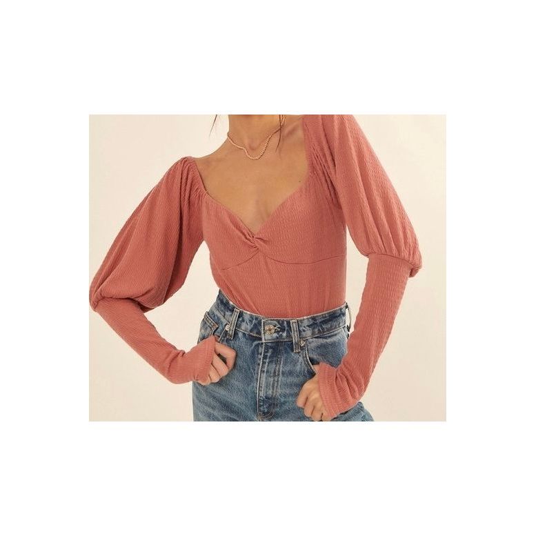Twist Long Sleeve Smock Bodysuit