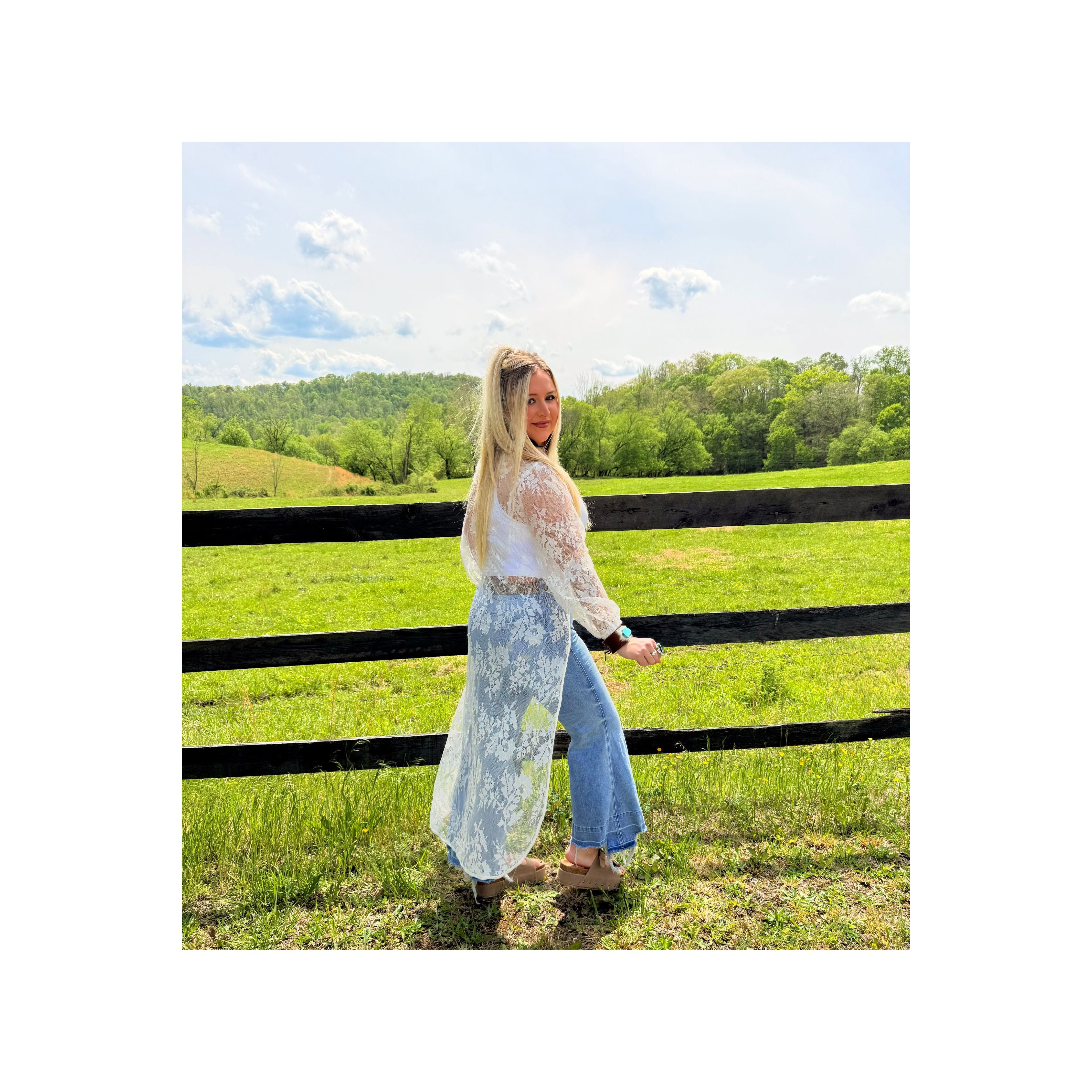 Rhiannon High Low Lace Sheer Top