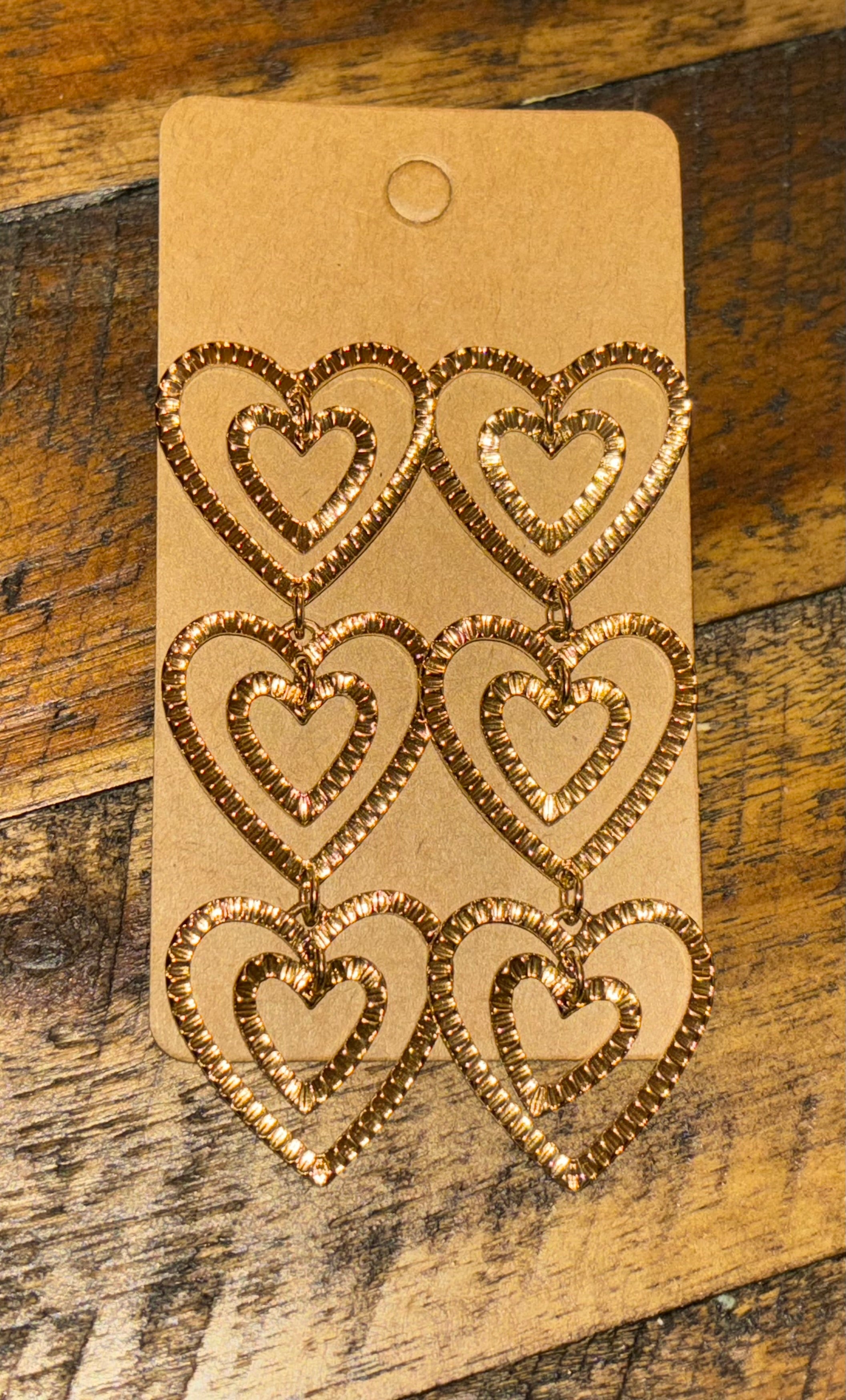 Gold Heart Earrings