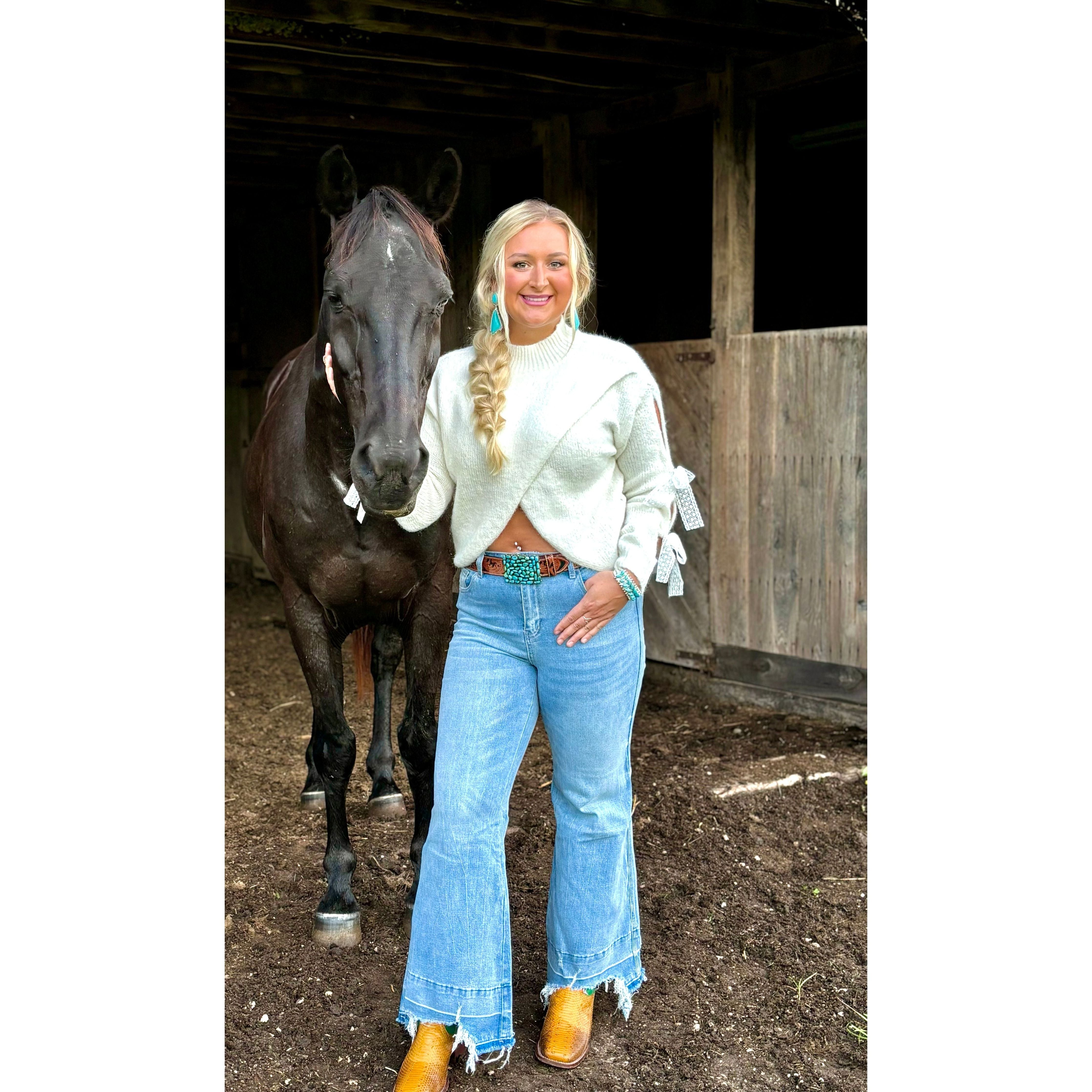 Ashleigh Light Blue Frayed Jeans