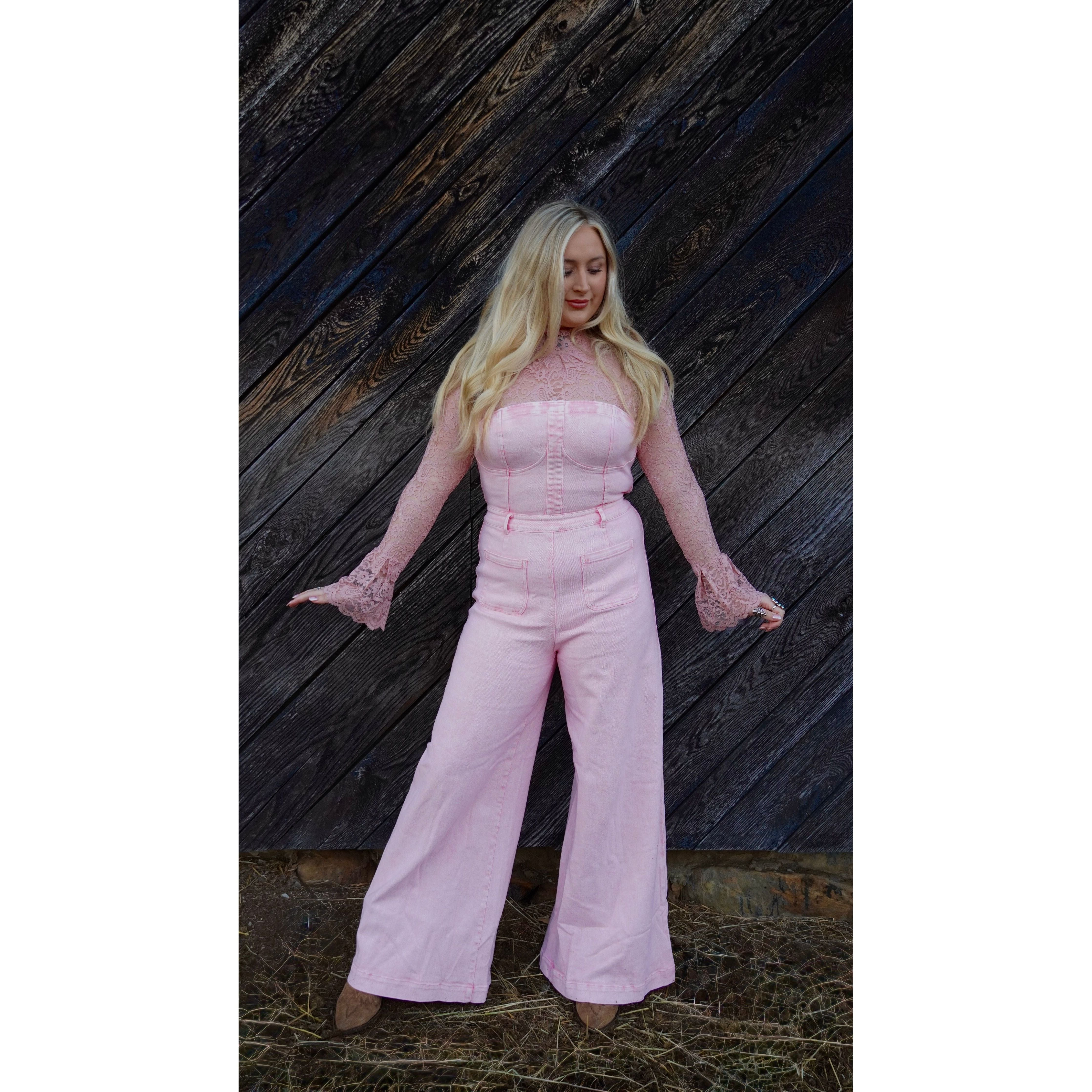 Denim Pink Jumpsuit