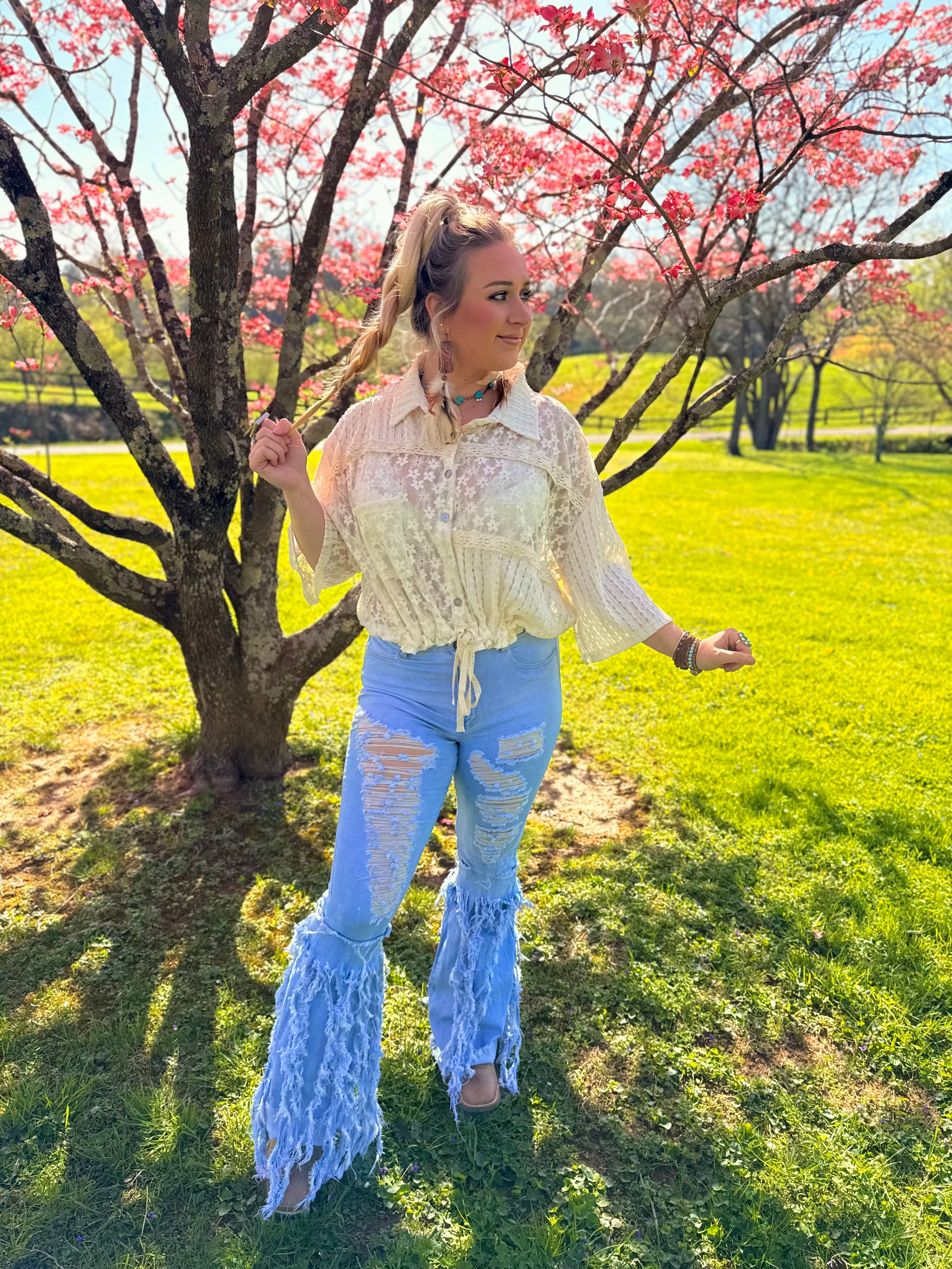 POL: Gypsy Cream Lace Top