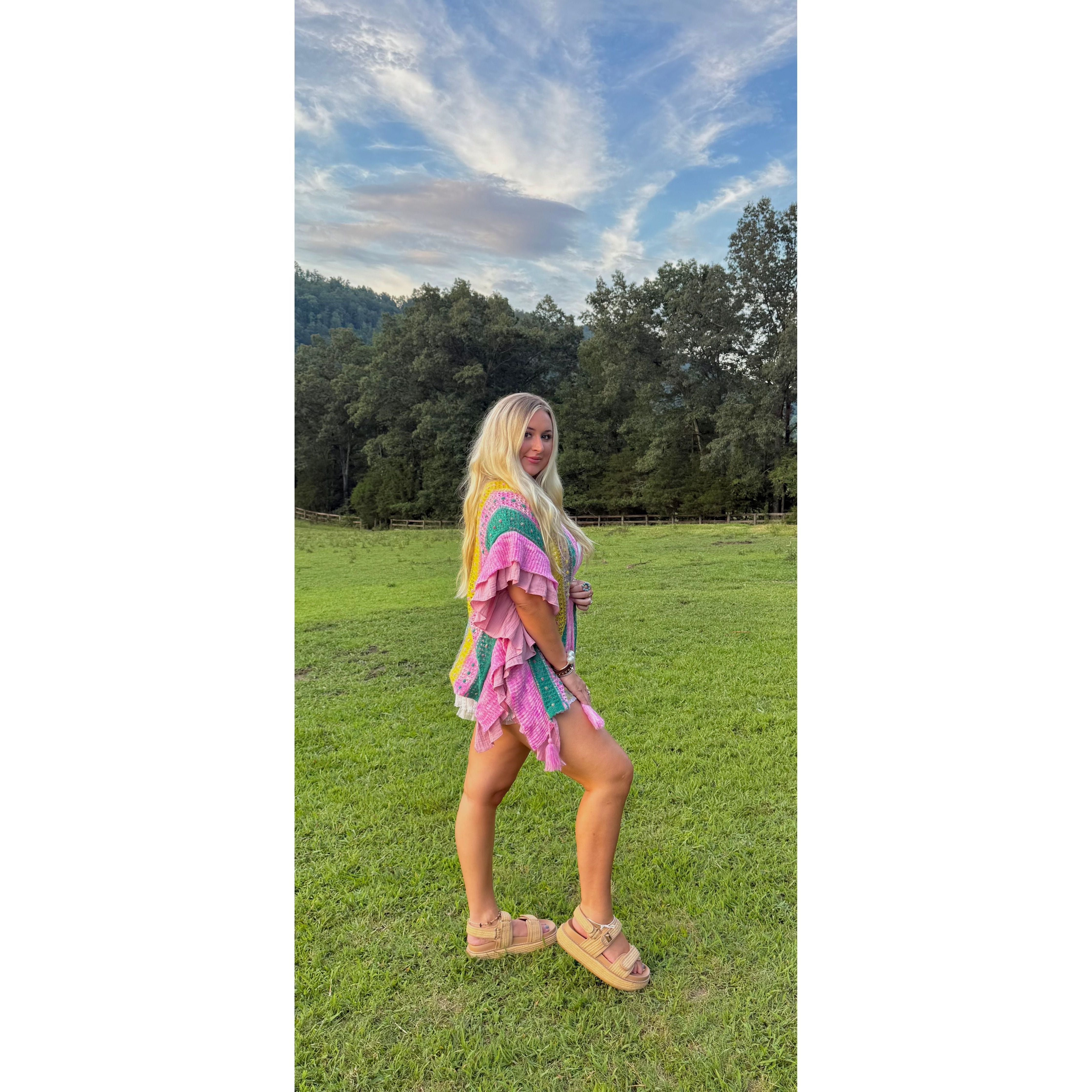 POL: Summer Lovin Pink Ruffled Cardigan