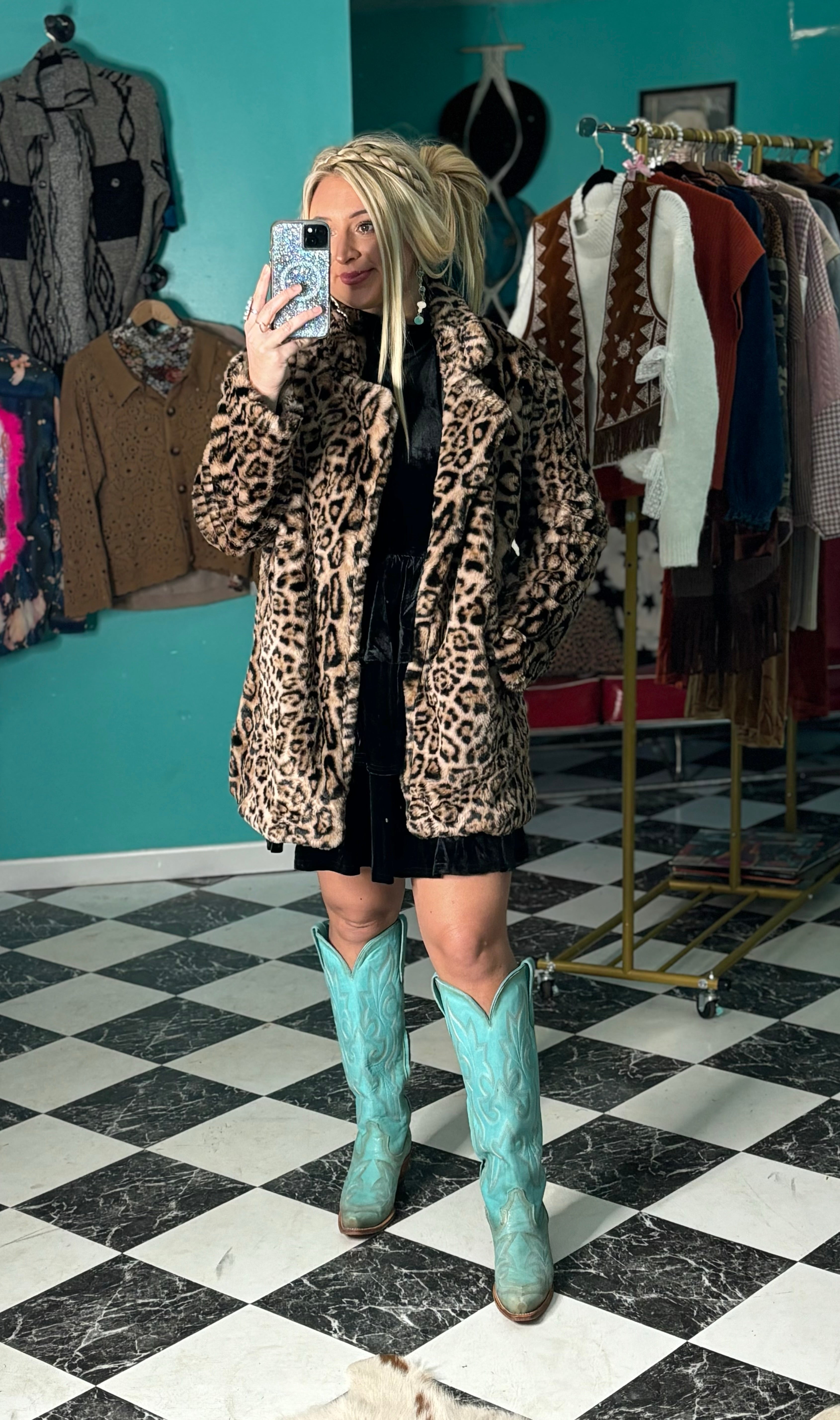 Cheetah Faux Fur Jacket