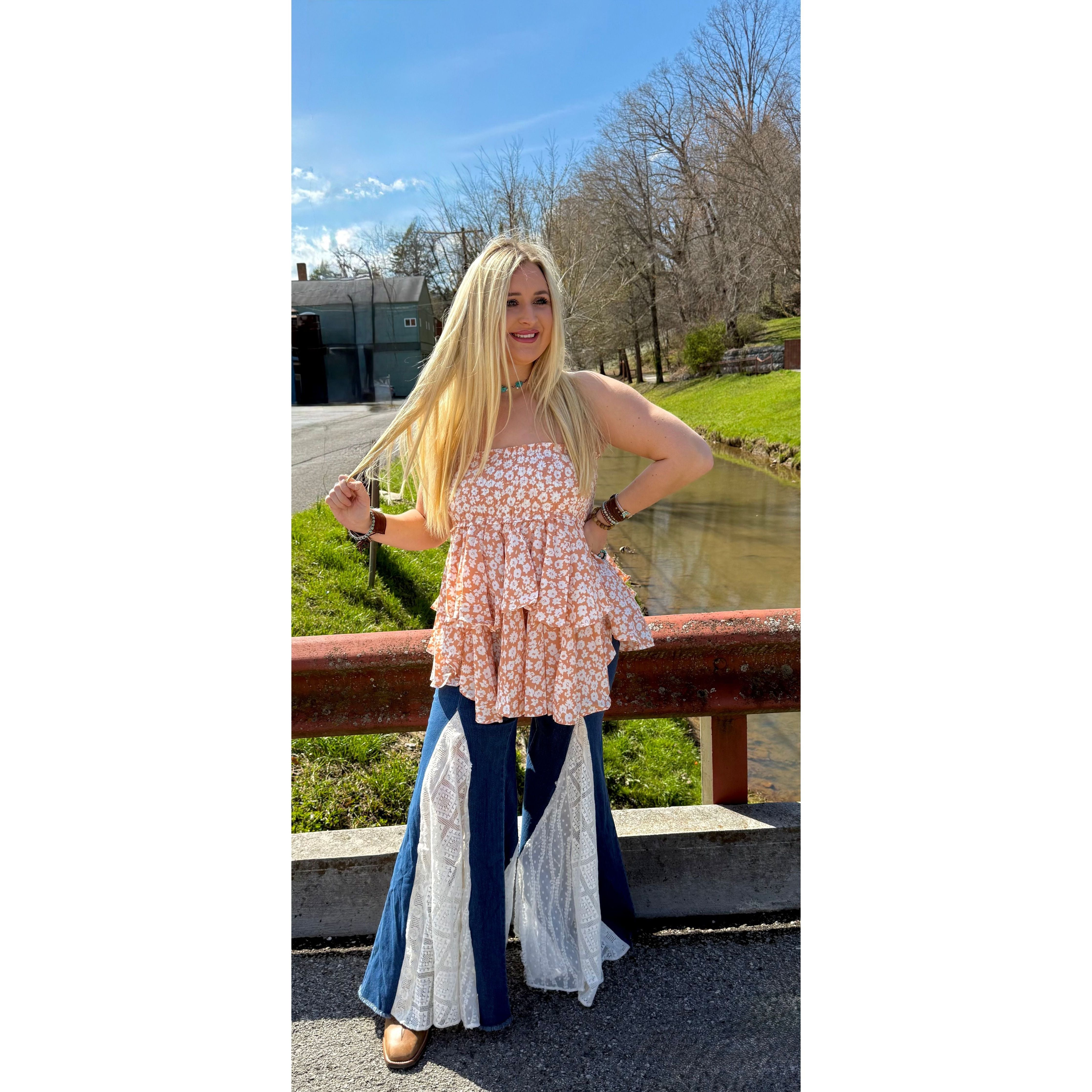 BY TOGETHER: Daisy Dream Ruffle Tube Top