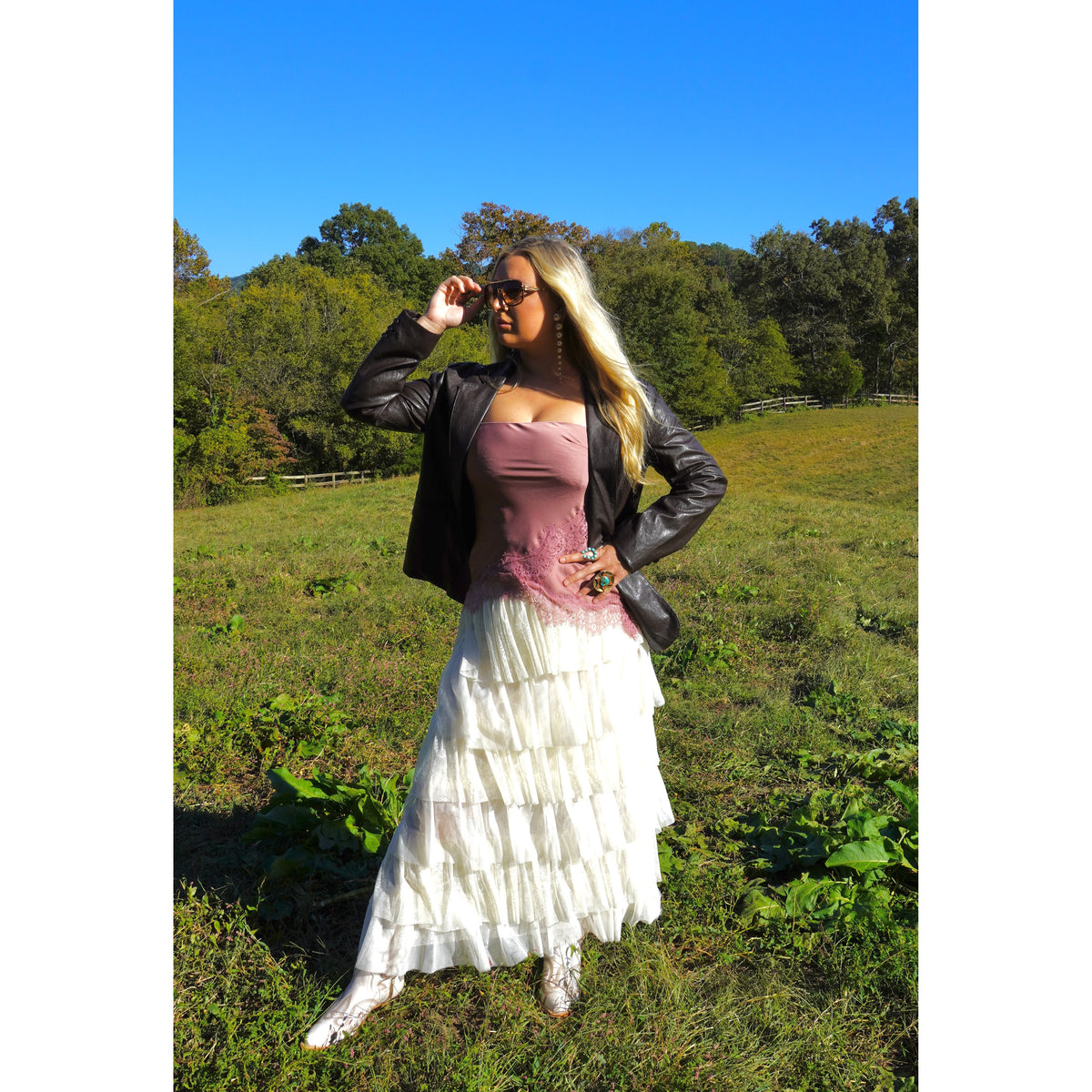 Dark brown Leather oversized Blazer jacket