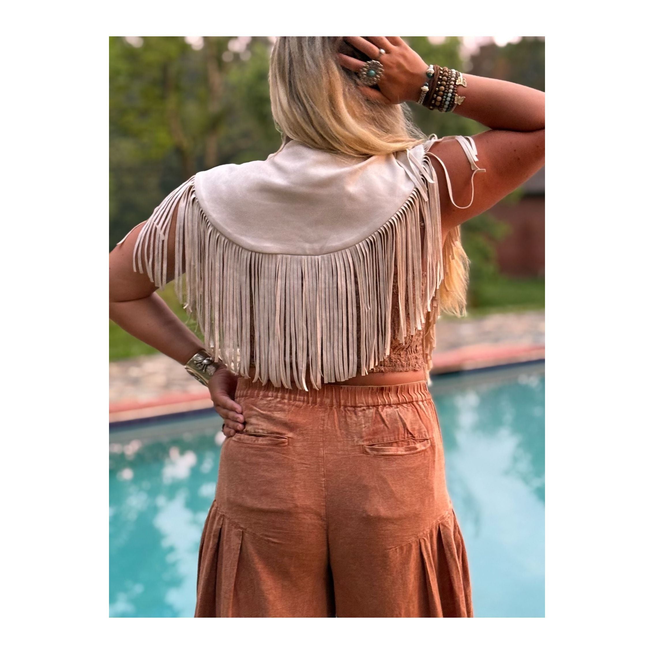 Country Fringe Suede Shawl