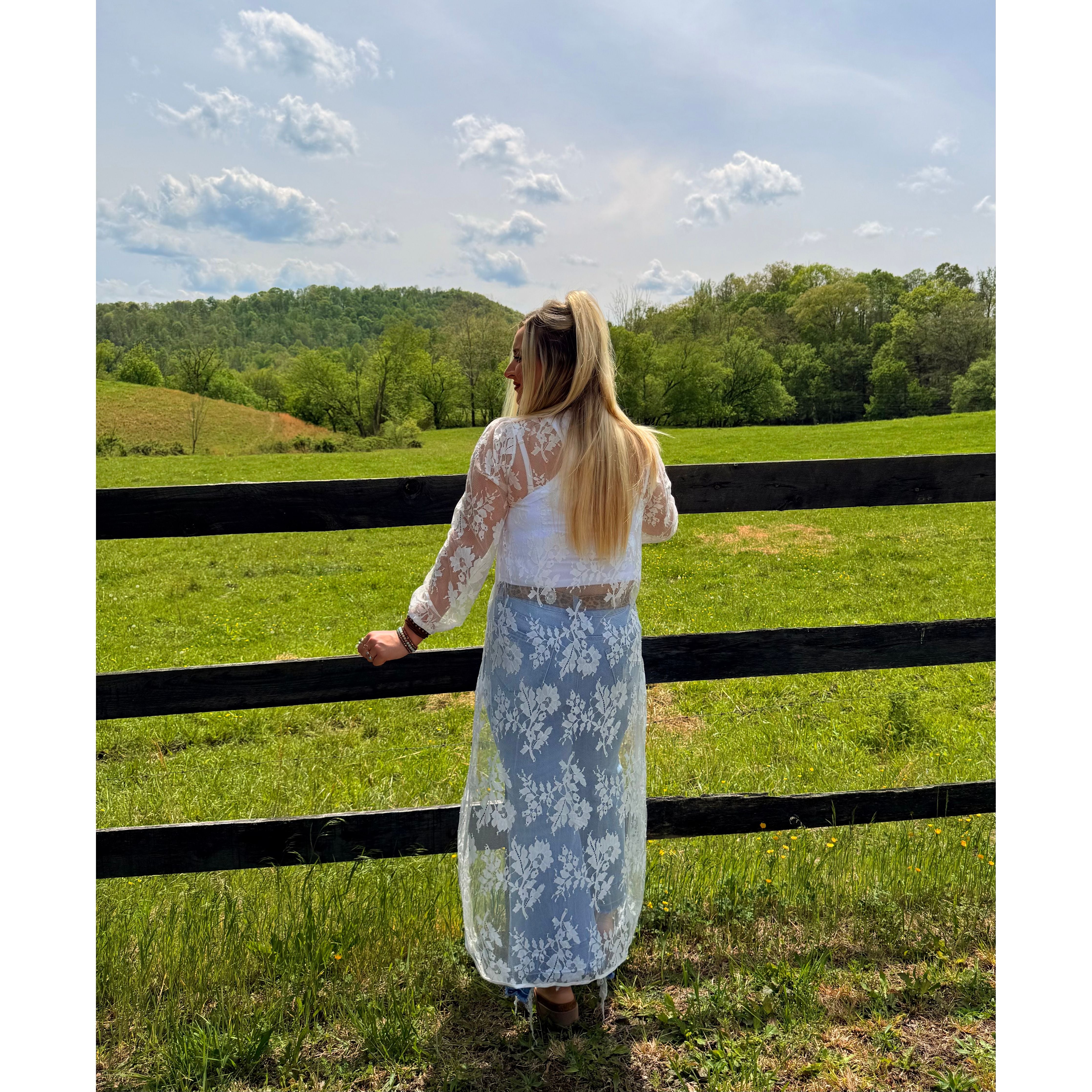 White Lace High Low Top