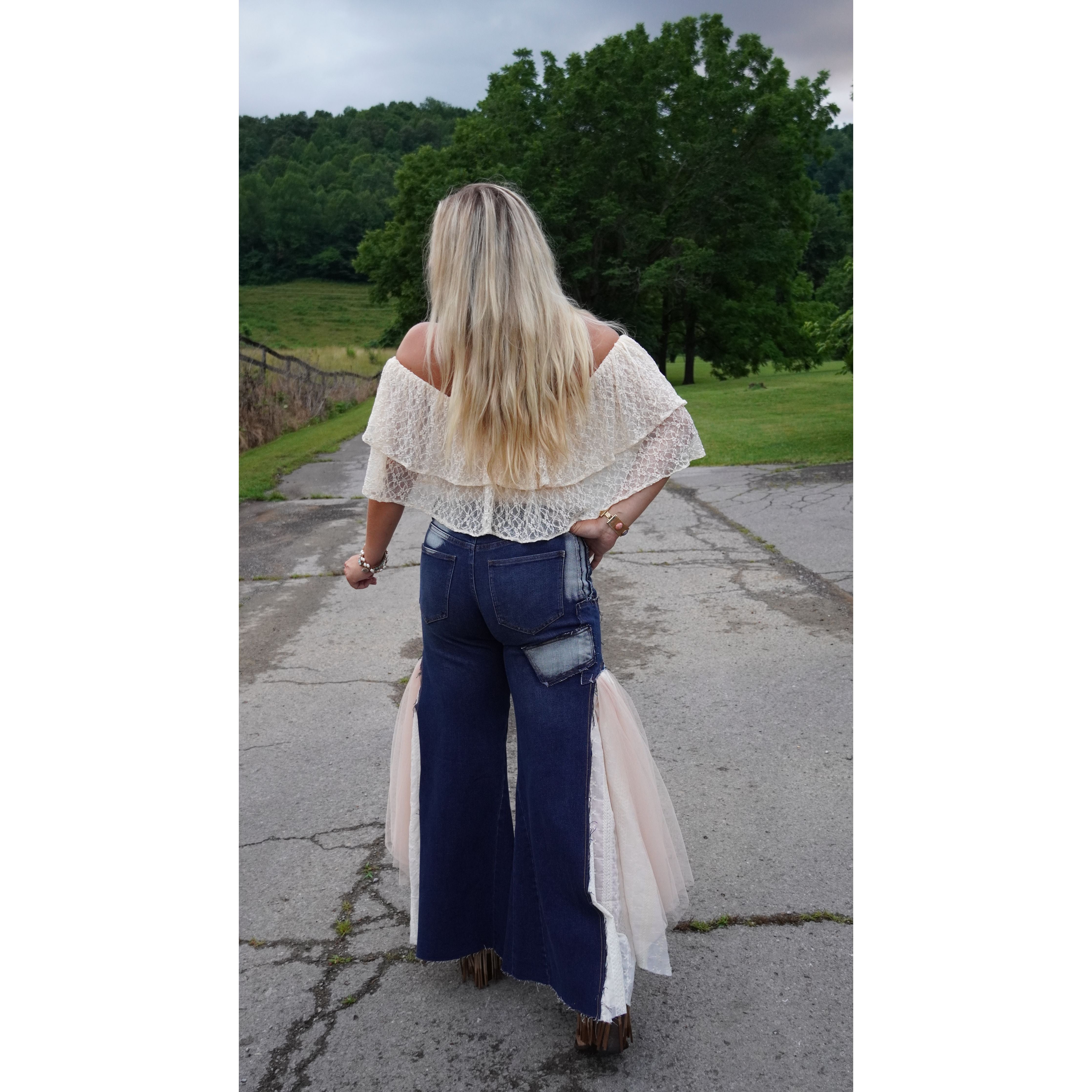 Cream Lace Off the shoulder Top