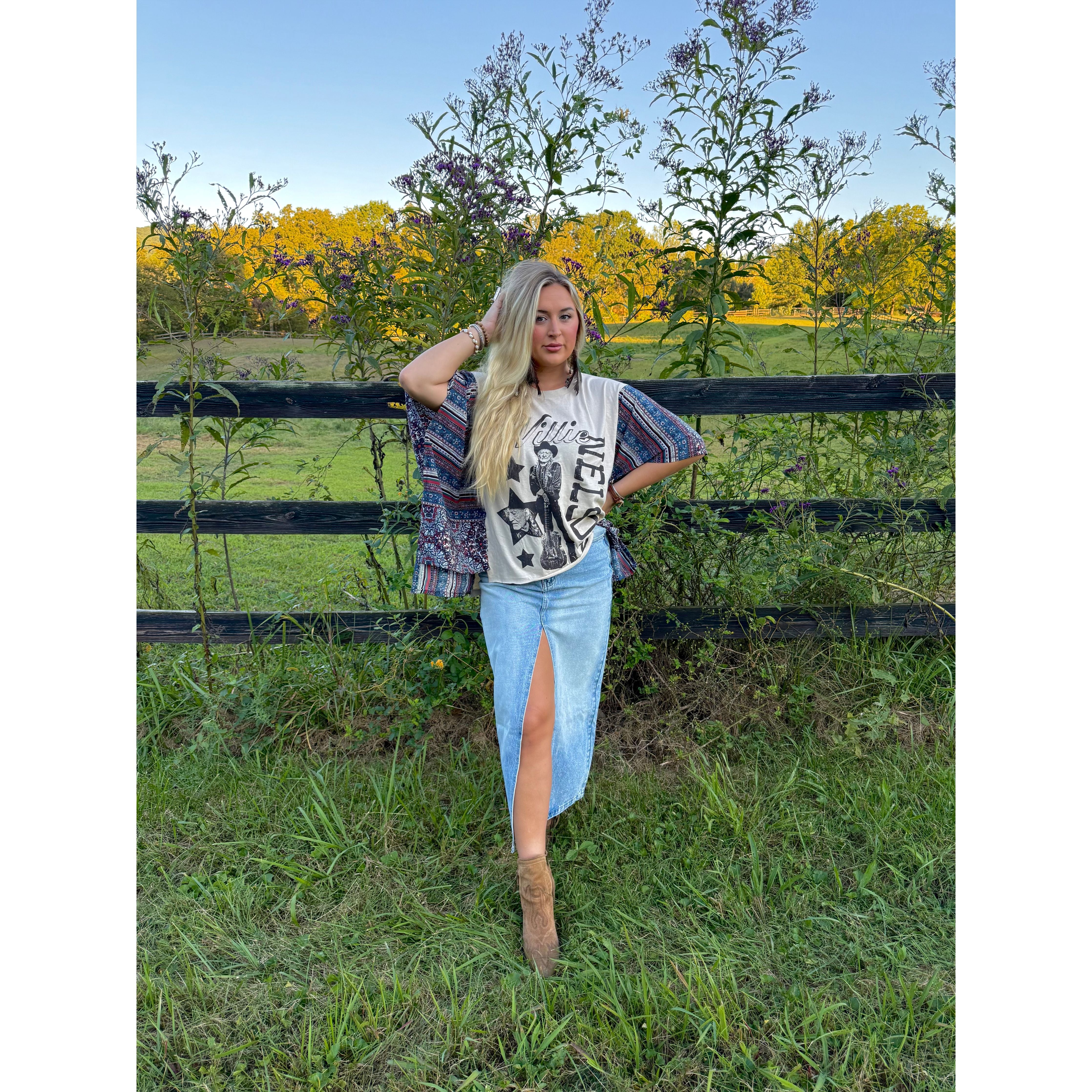 Willie Nelson Upcycled Tee