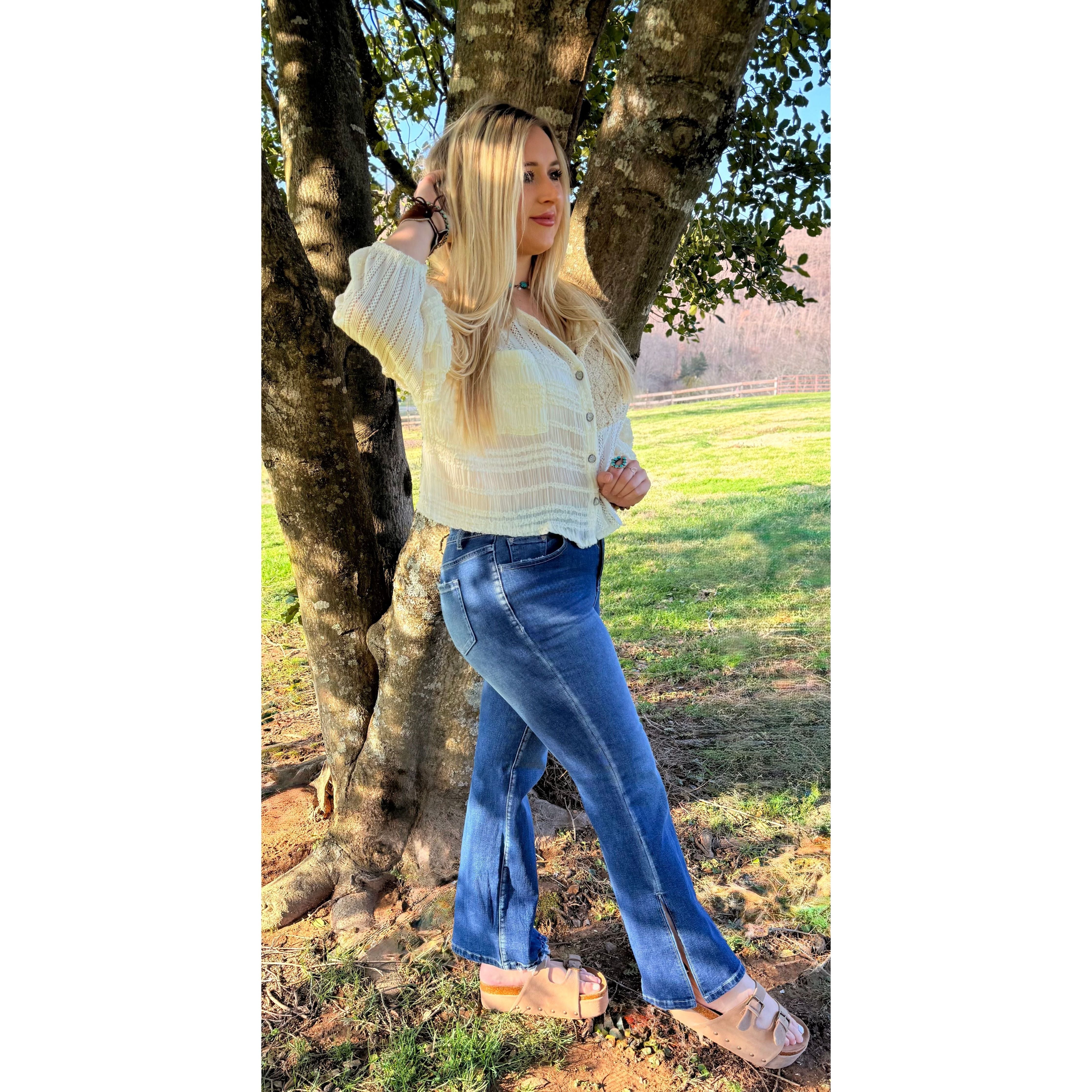 Chelsi Split Flared Jean