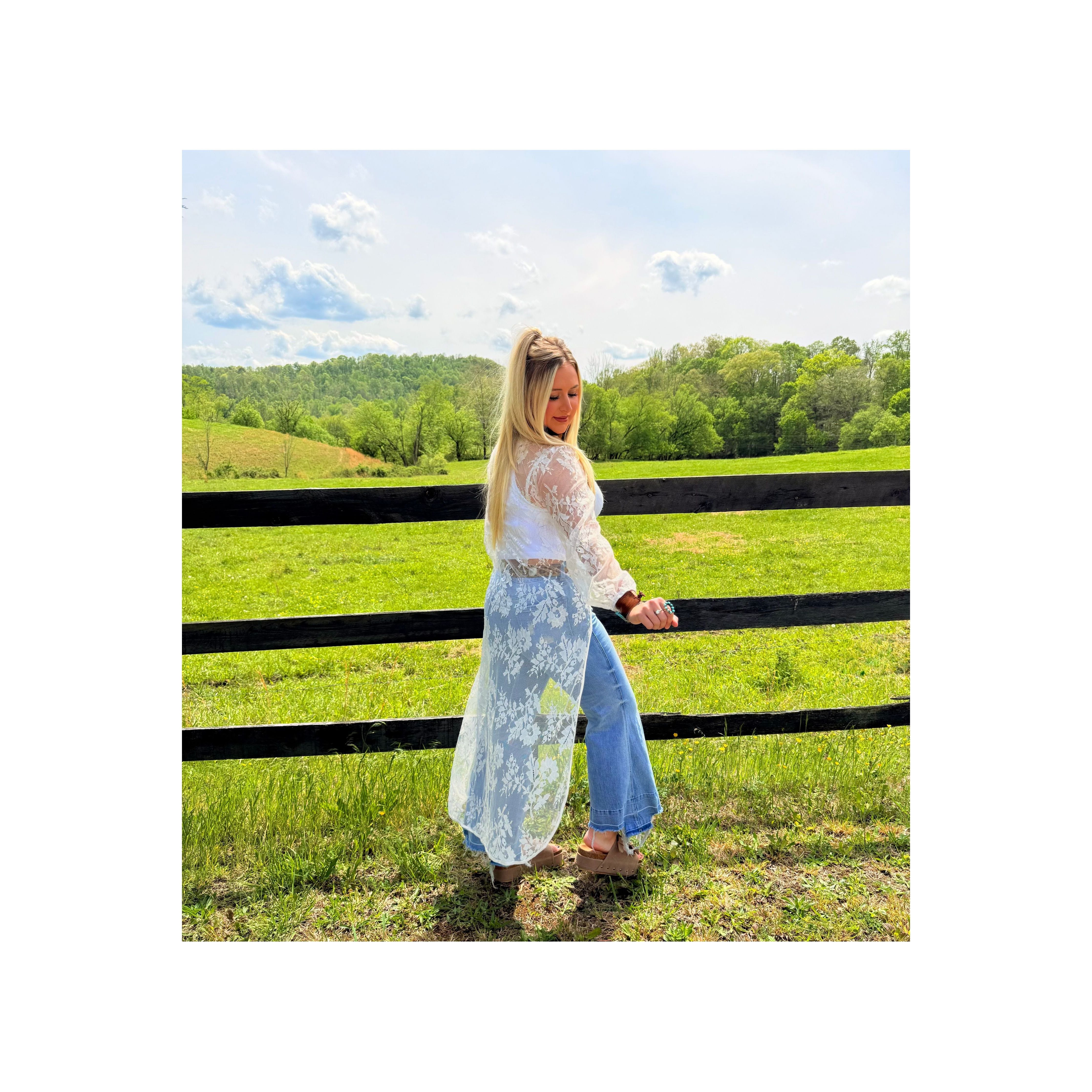 Rhiannon High Low Lace Sheer Top