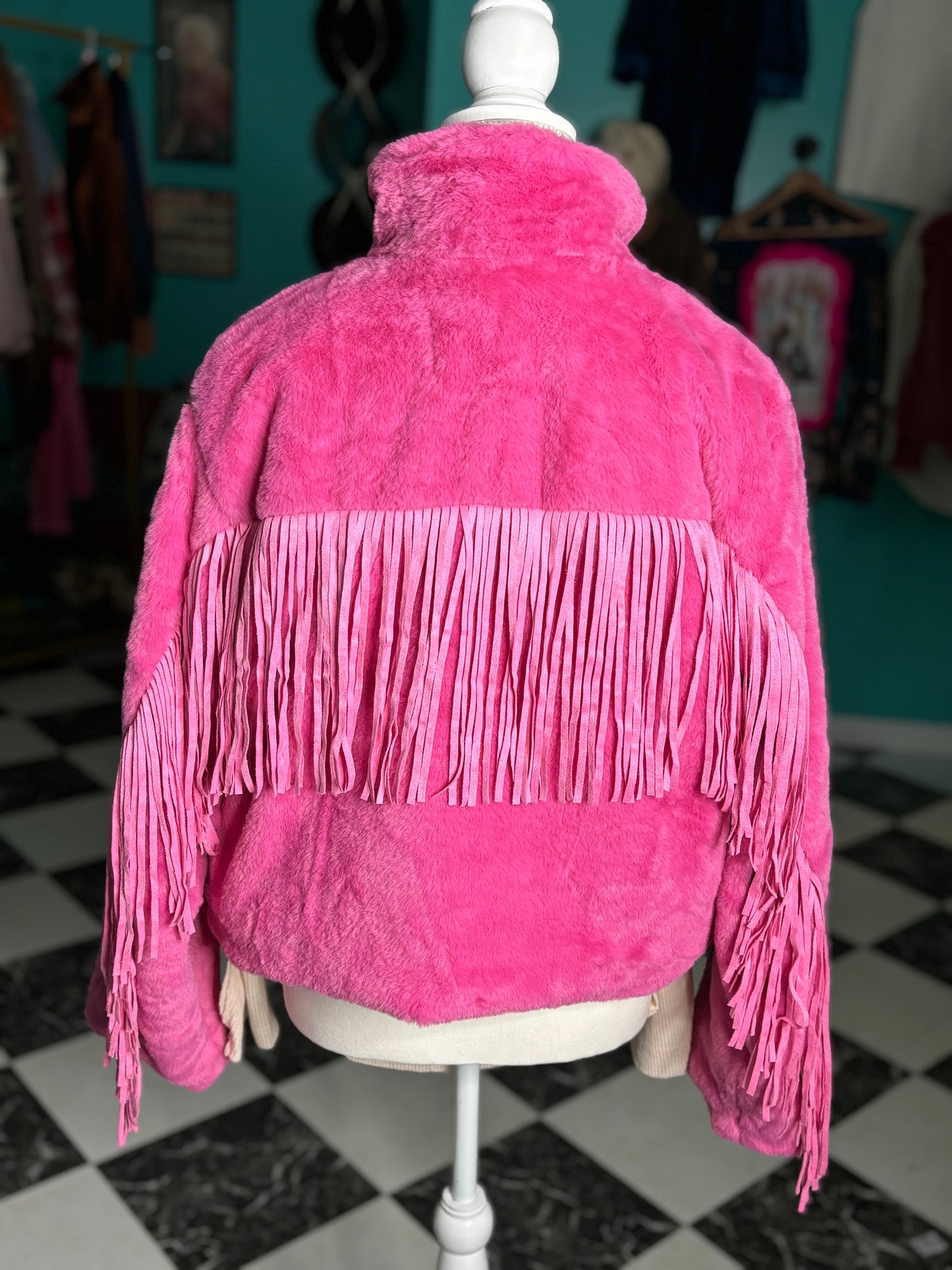 Pink Soft Fringe Jacket