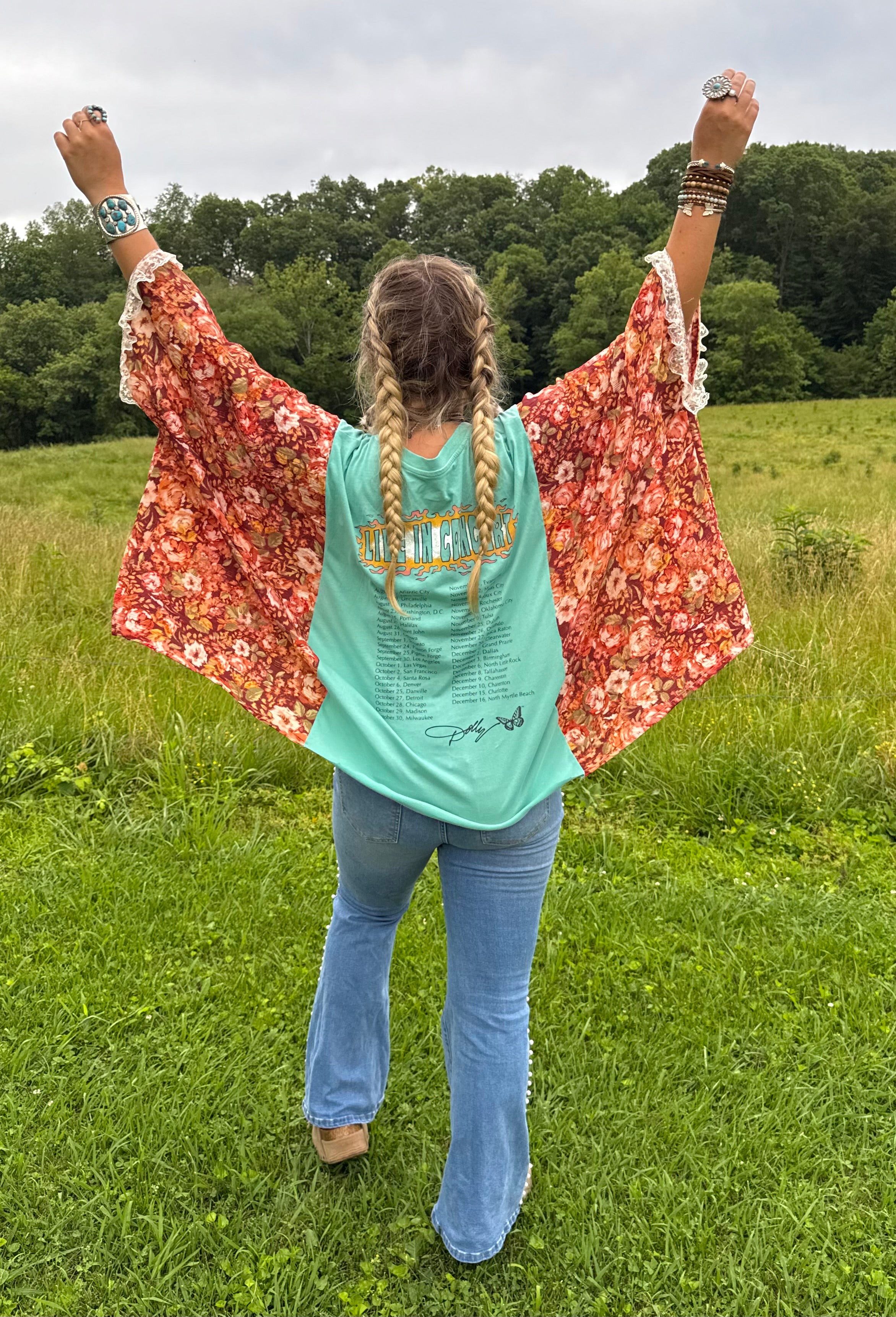 Dolly Upcycled Tee (lace trim)