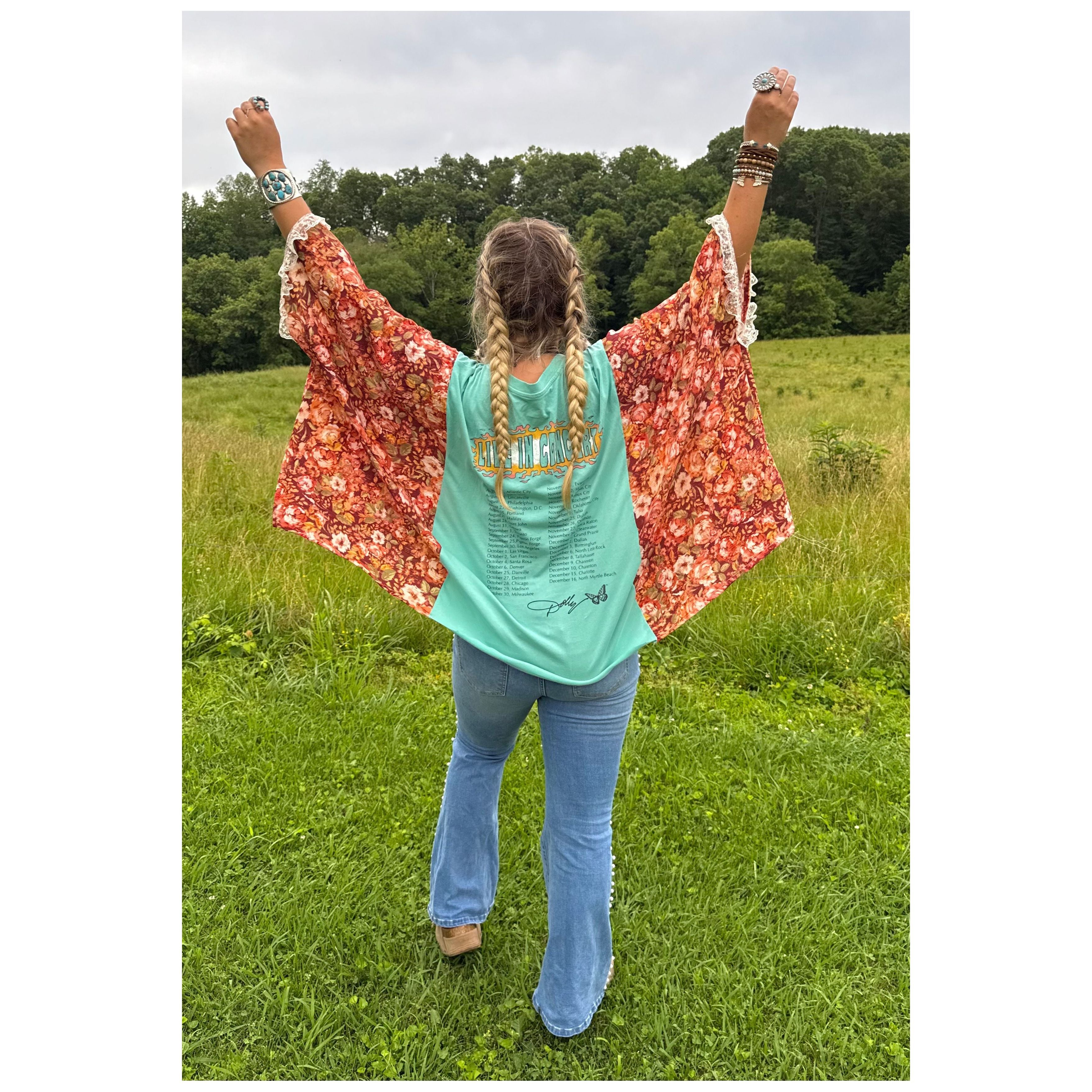 Dolly Upcycled Tee (lace trim)