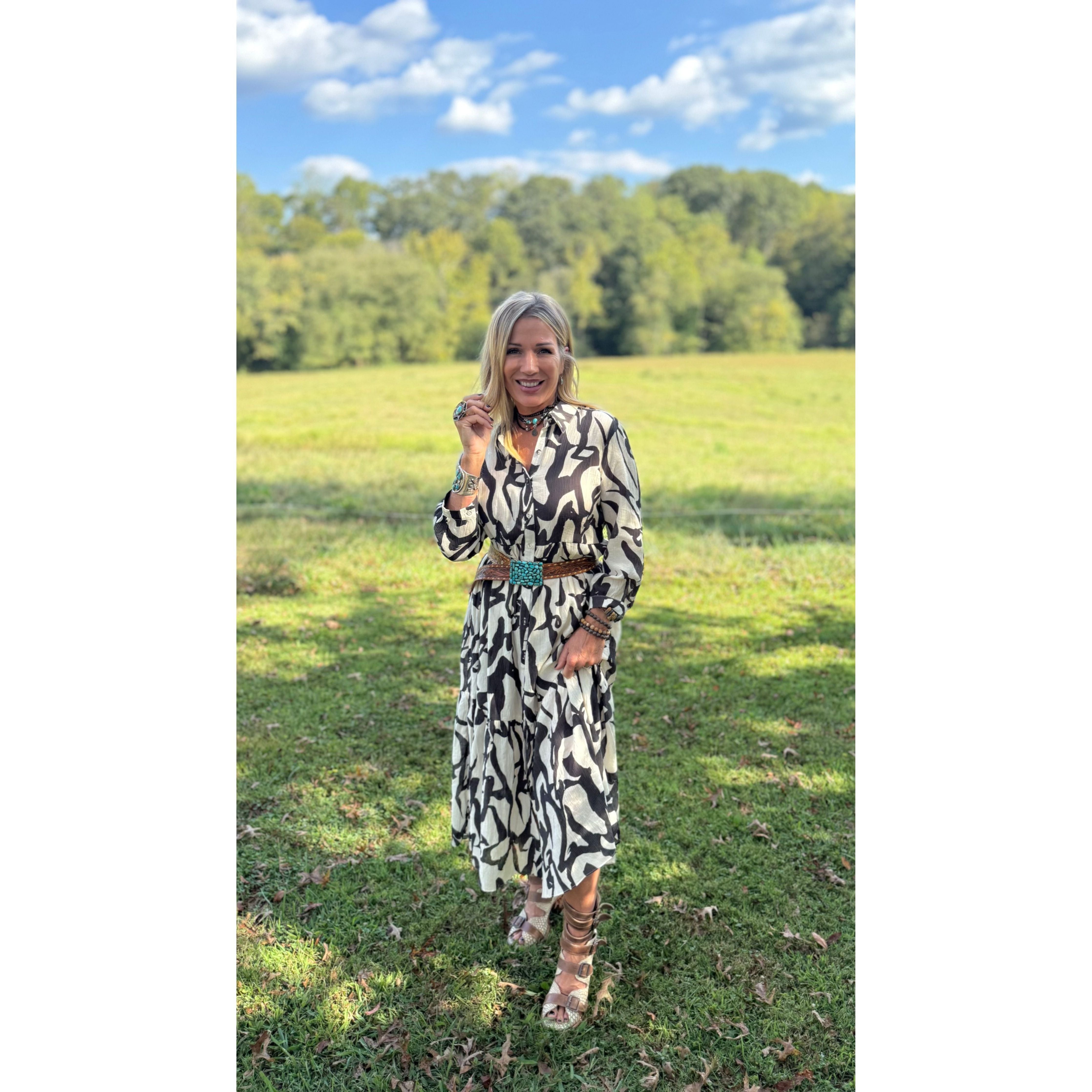 A lovely Day Black and White Dress